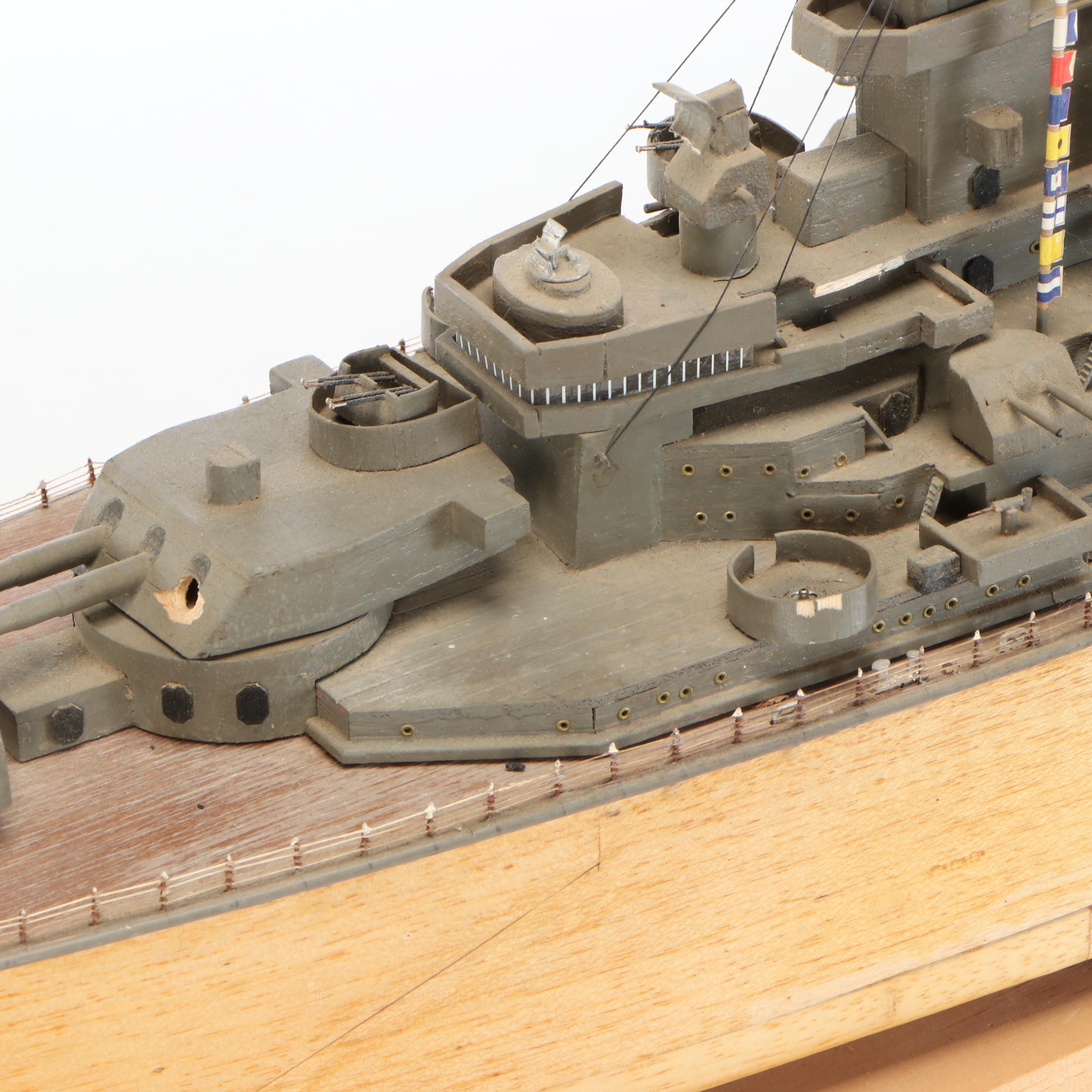 Sterling Handcrafted USS Missouri Wooden Model Battleship