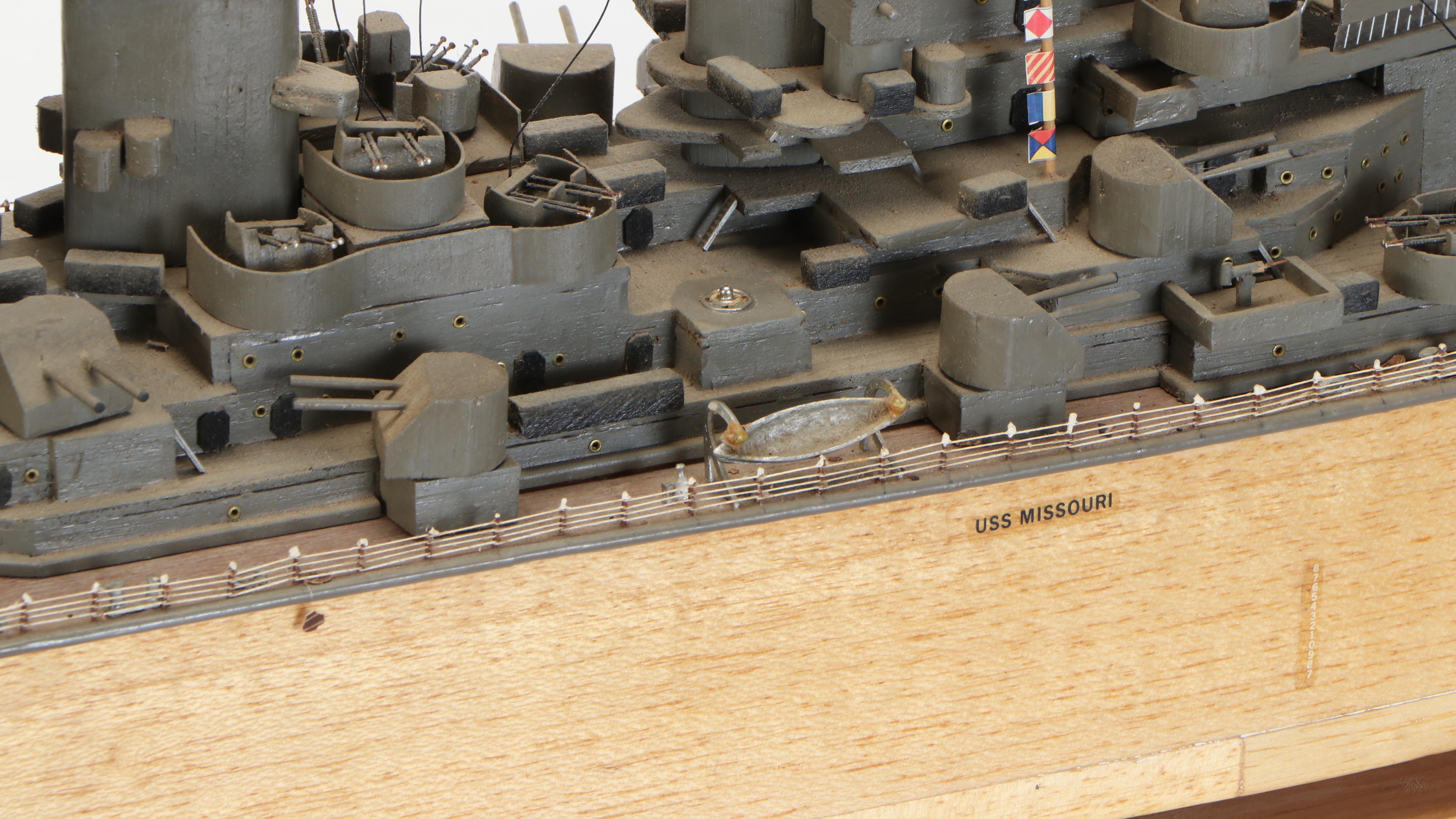 Sterling Handcrafted USS Missouri Wooden Model Battleship