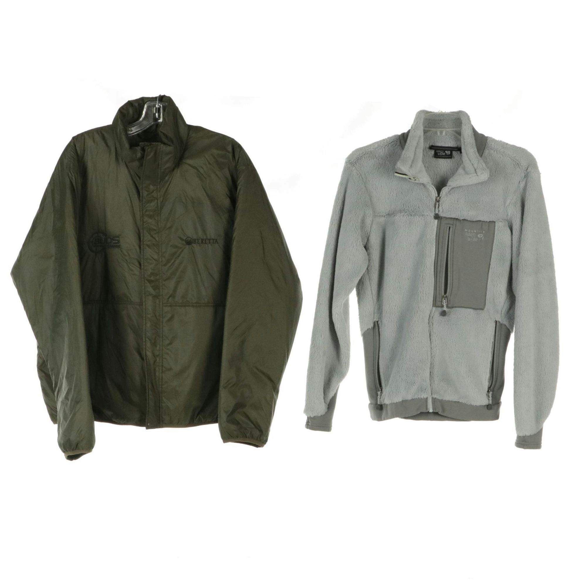 Beretta Olive Nylon Zip Jacket and Hard Wear Grey Polartec Fleece Jacket