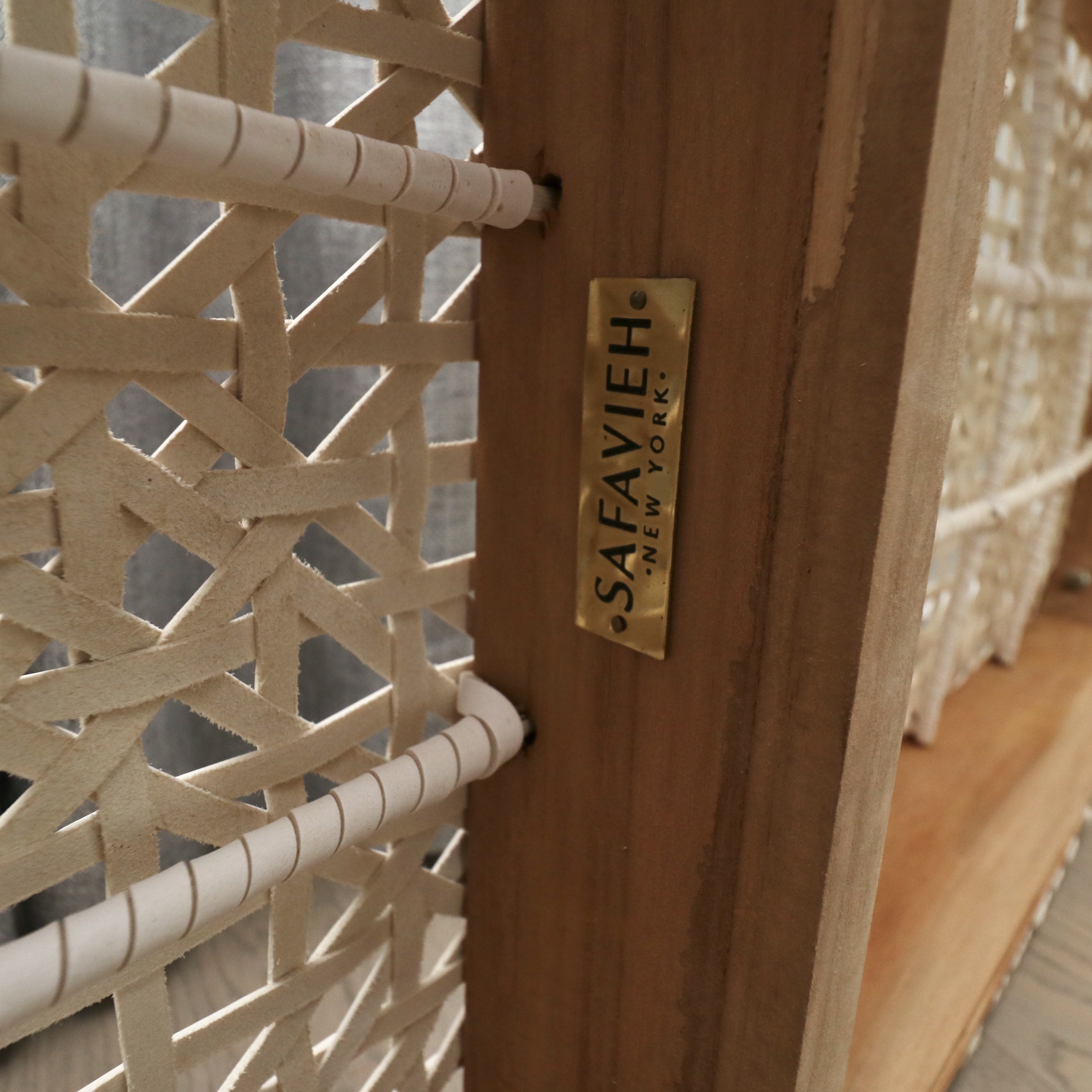 Safavieh "Bandelier" Leather and Oak Bench