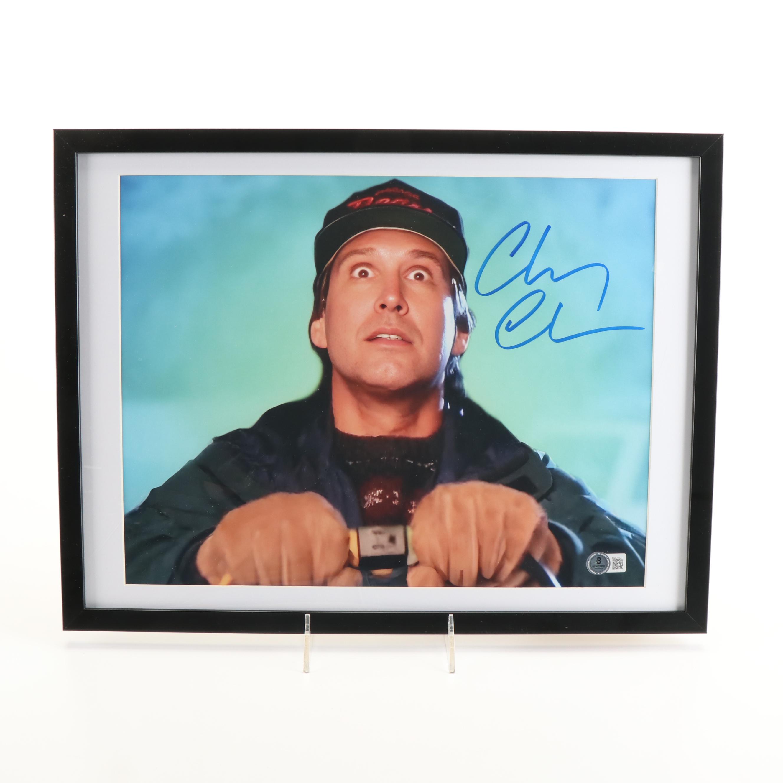 Chevy Chase Signed “Christmas Vacation” Movie Print in Matted Frame, Beckett