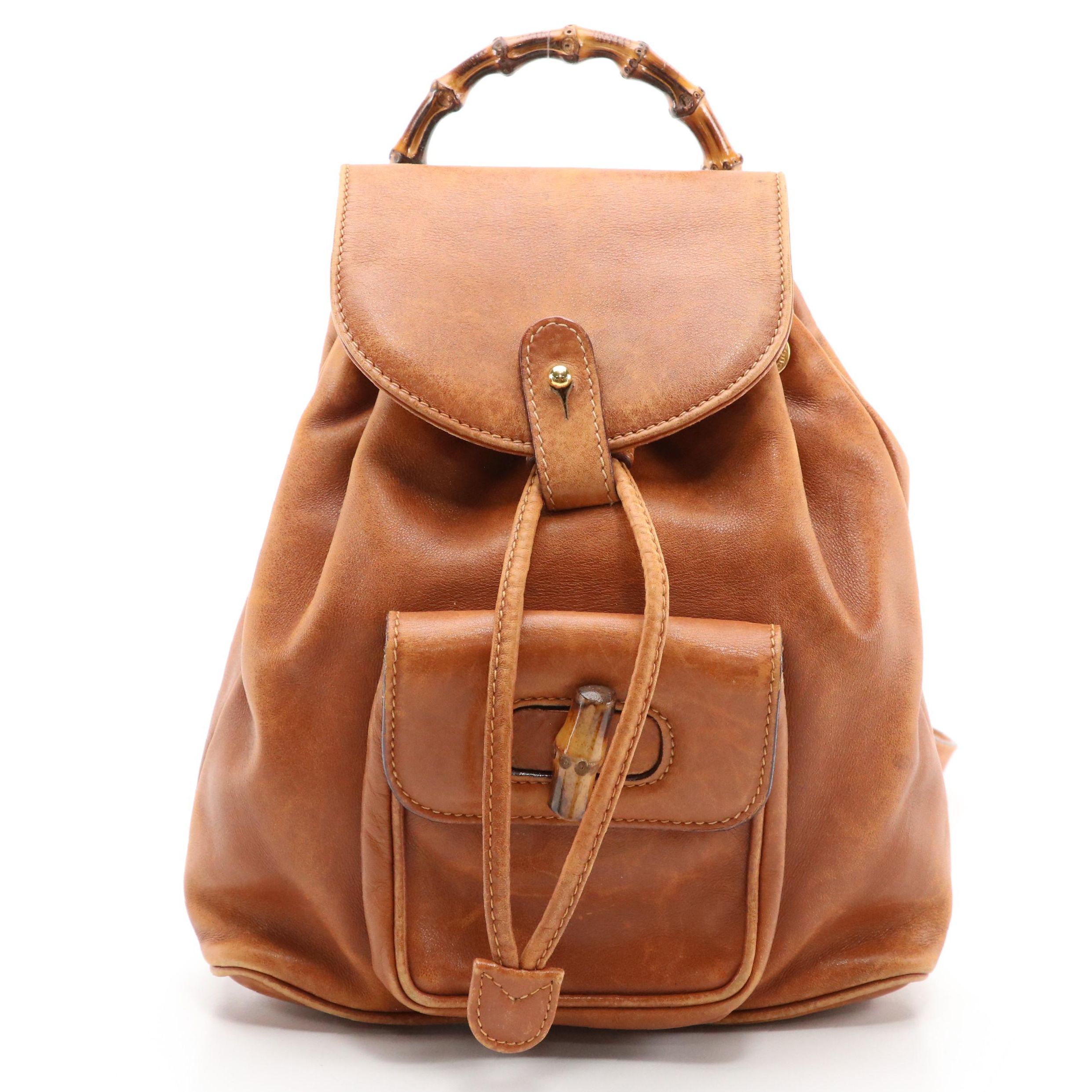 Gucci Mini Bamboo Leather Backpack