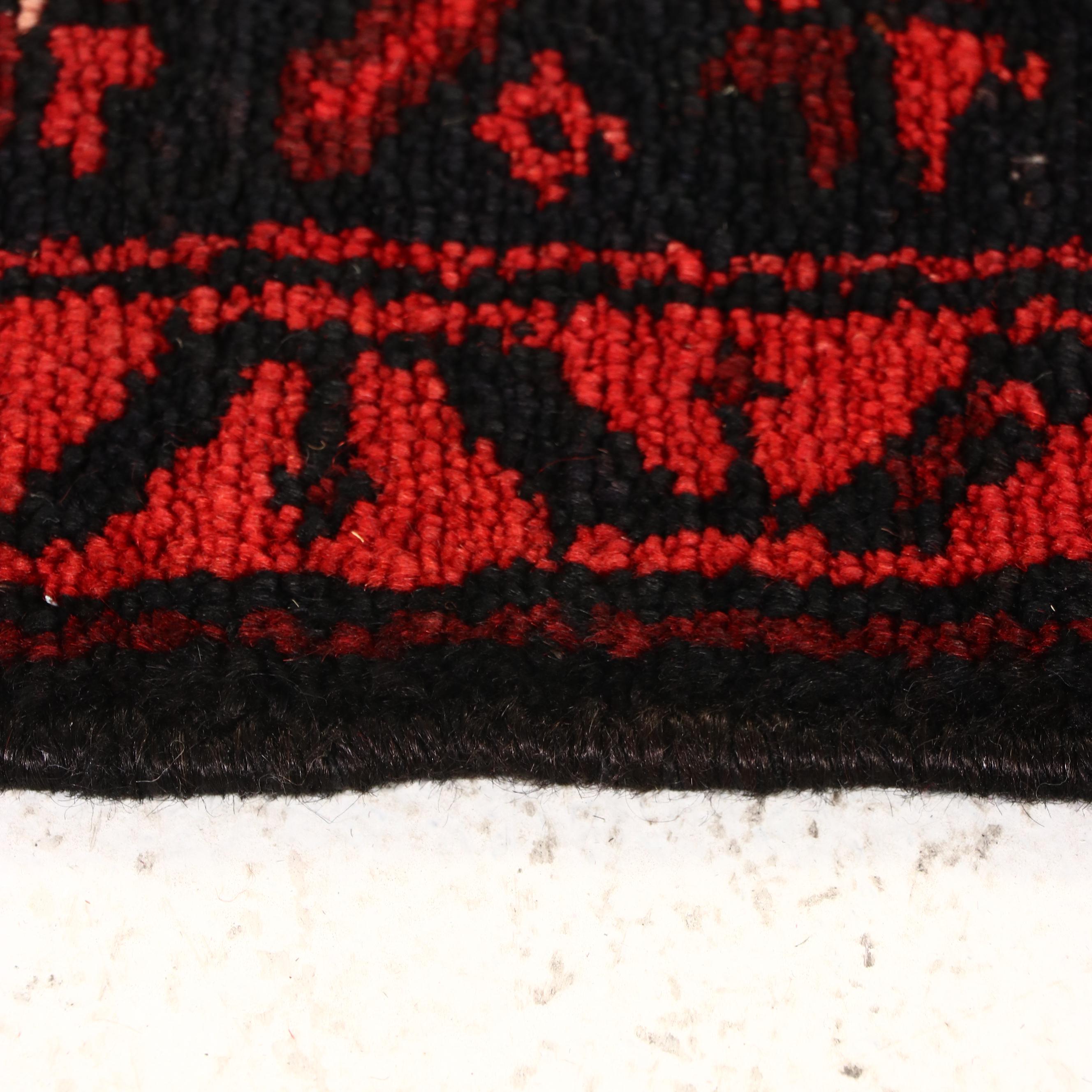 3'7 x 9'11 Hand-Knotted Persian Baluch Carpet Runner Long Rug