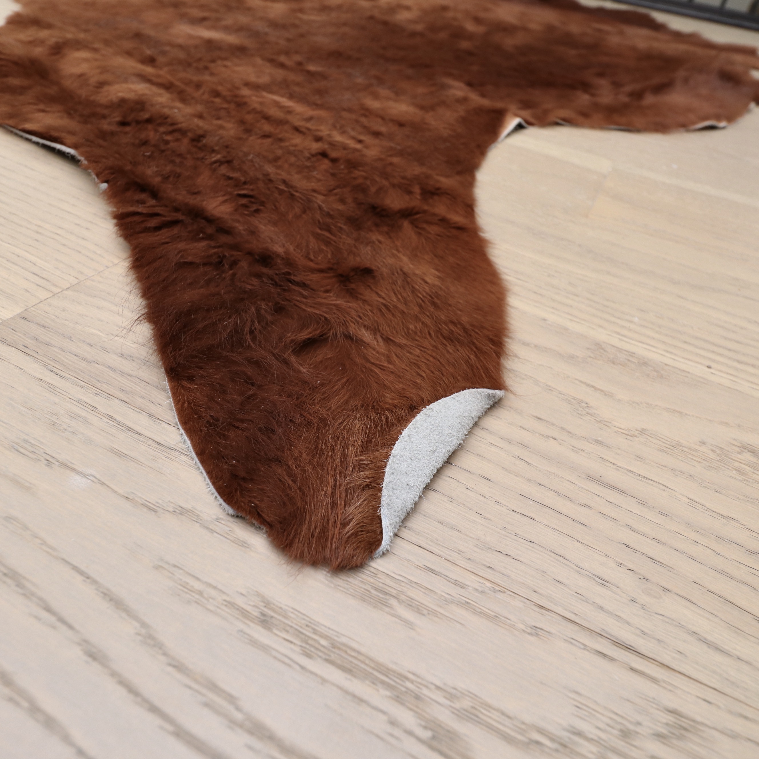 6'9 x 7'1 Feizy Bartlett Brown Cowhide Rug
