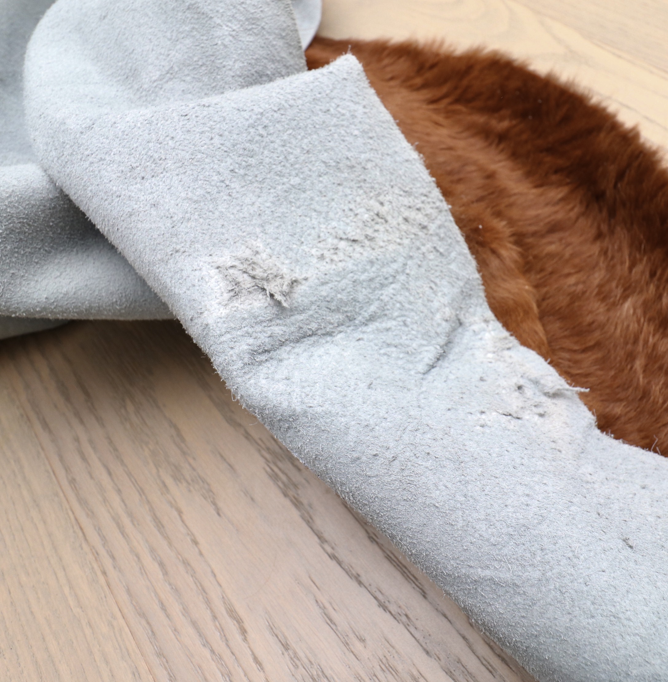 6'9 x 7'1 Feizy Bartlett Brown Cowhide Rug