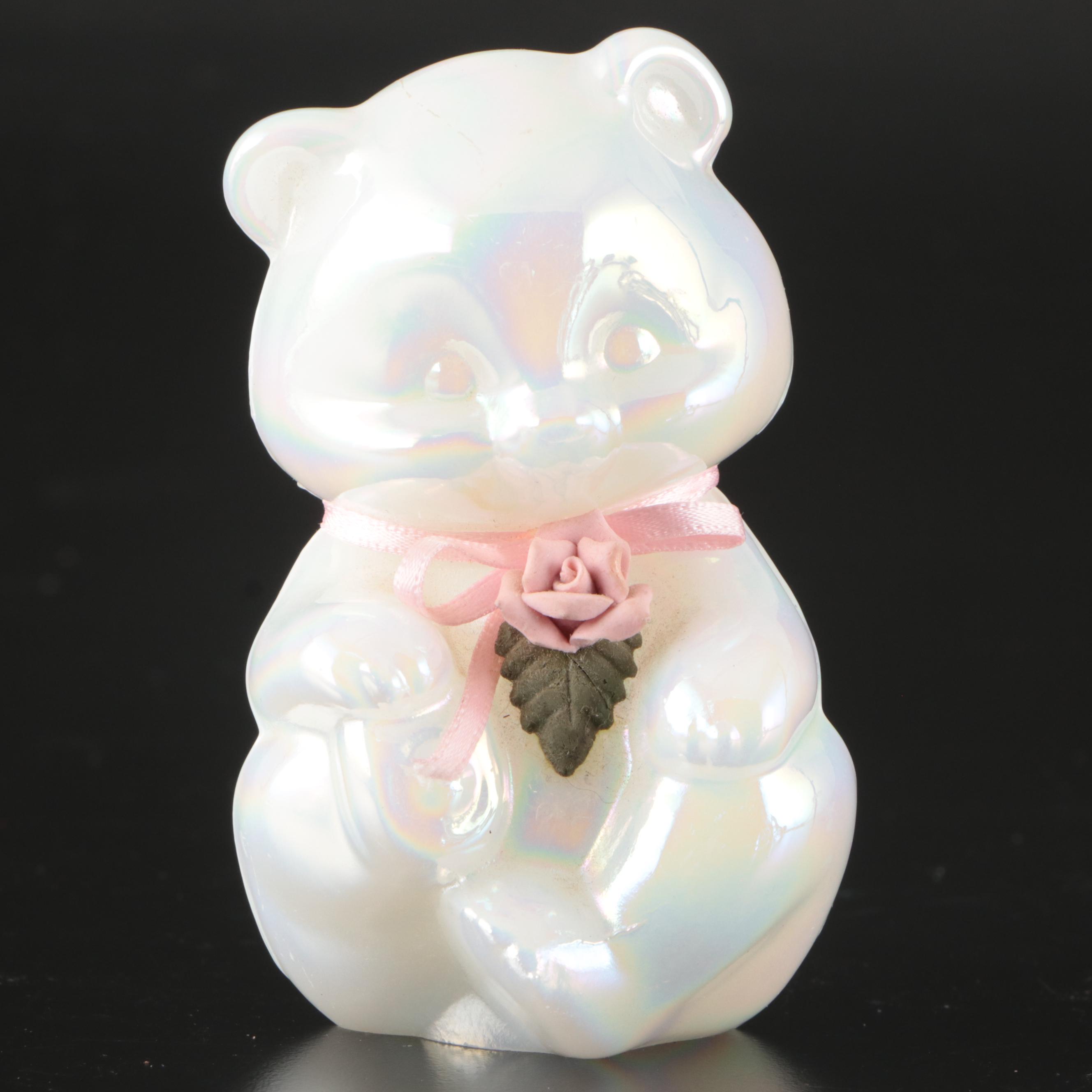 Fenton Glass Bear Figure and Other Crystal Animal Paperweights