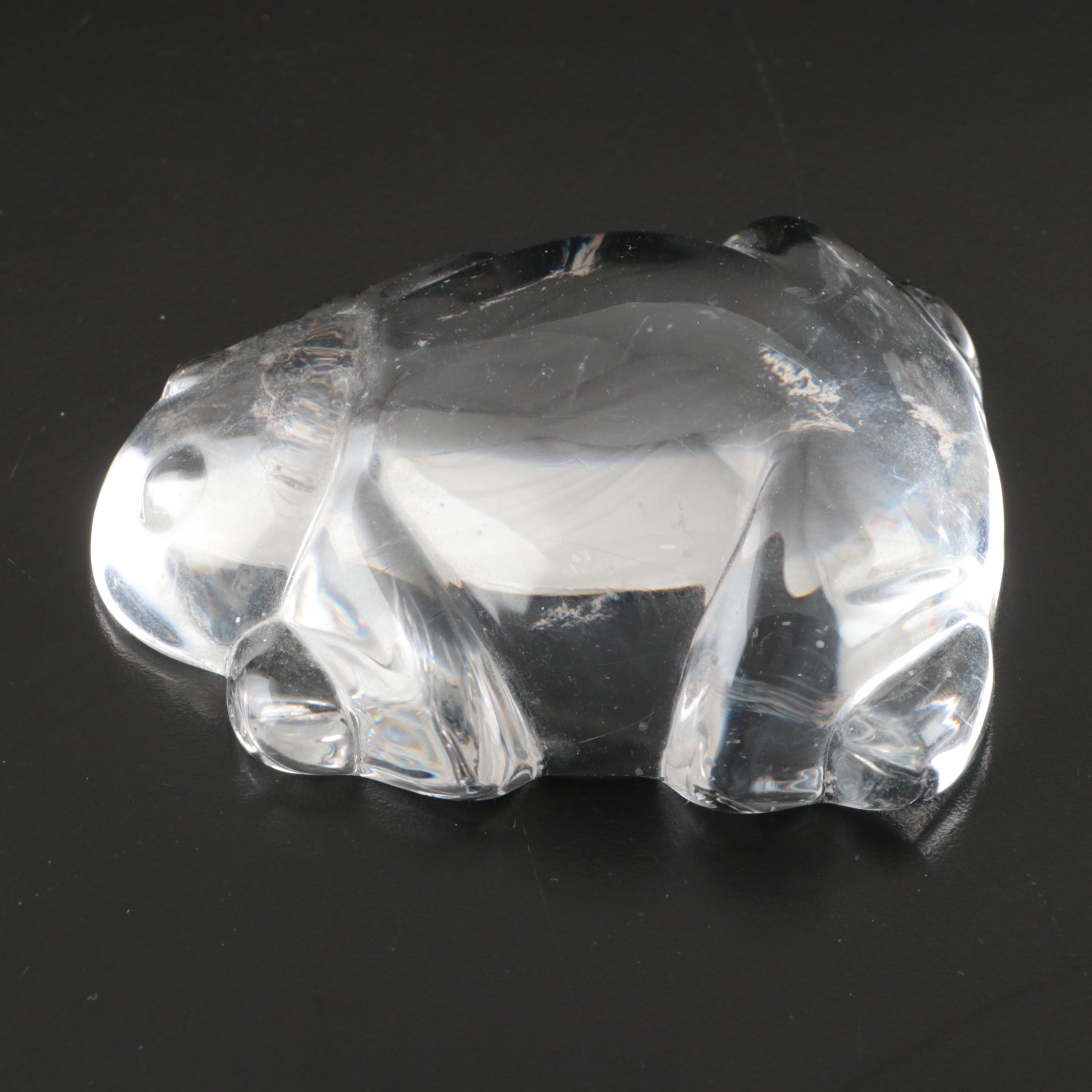 Fenton Glass Bear Figure and Other Crystal Animal Paperweights