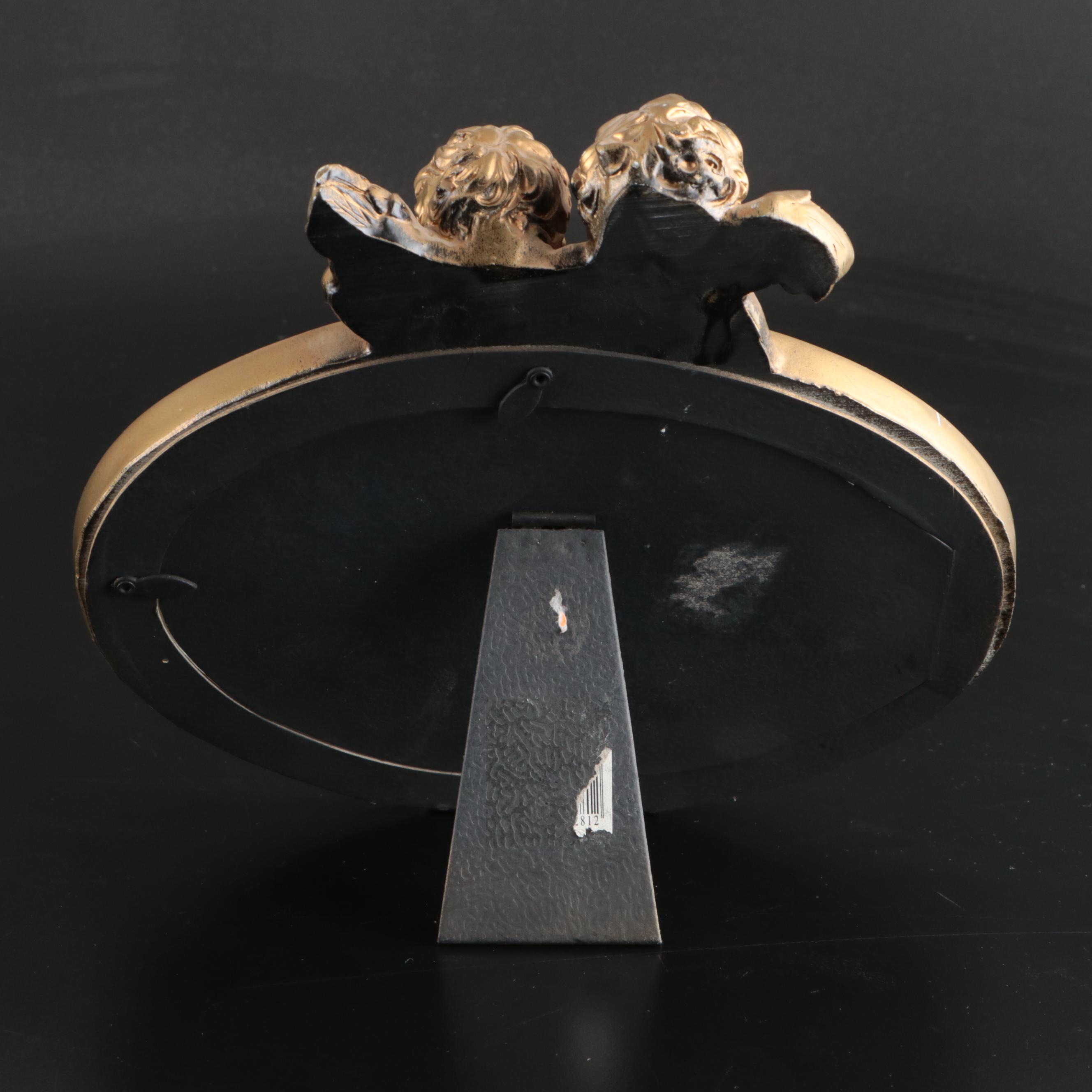 Spelter Eagle Figurine and Brass Letter Holder with Giltwood and Resin Frames