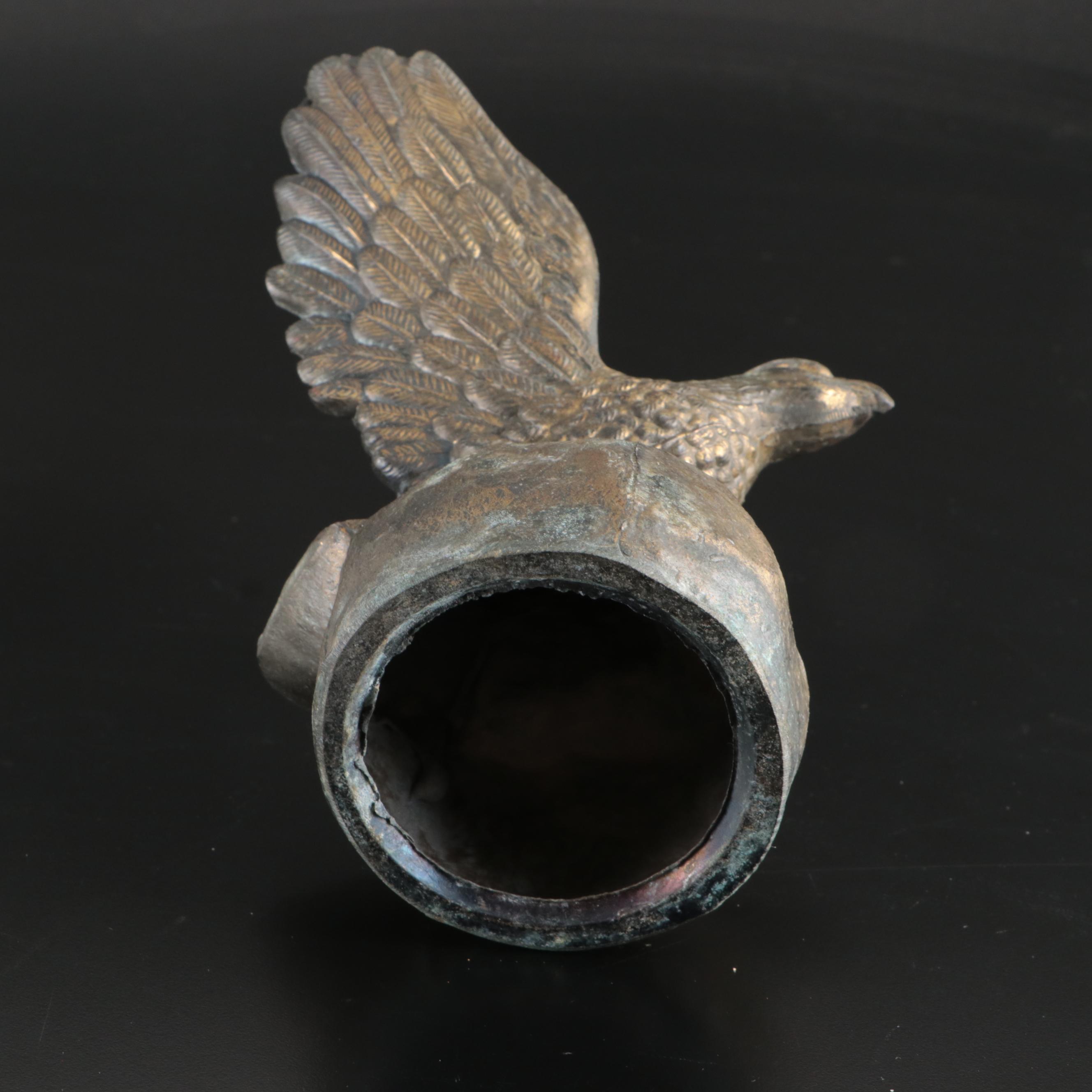 Spelter Eagle Figurine and Brass Letter Holder with Giltwood and Resin Frames