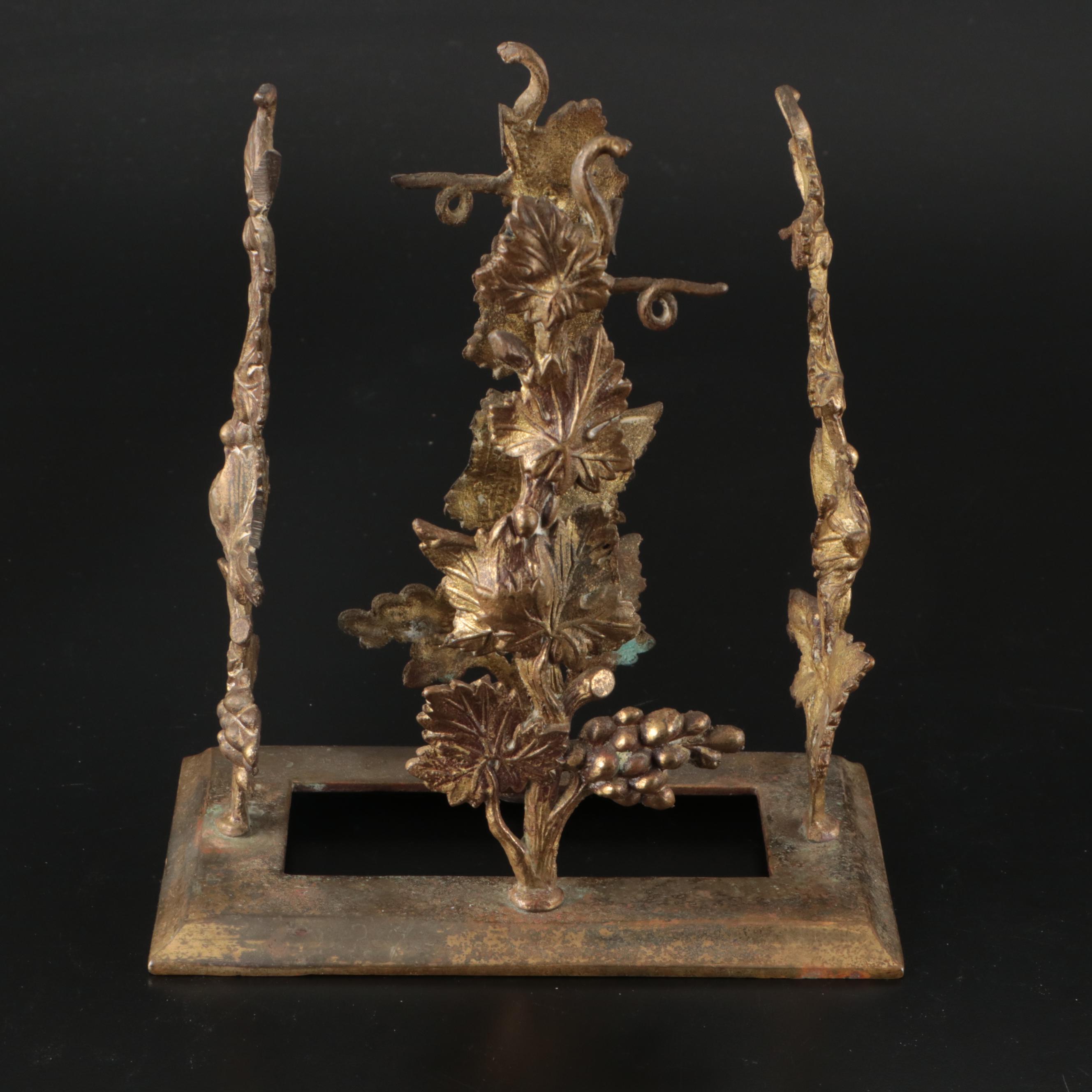 Spelter Eagle Figurine and Brass Letter Holder with Giltwood and Resin Frames