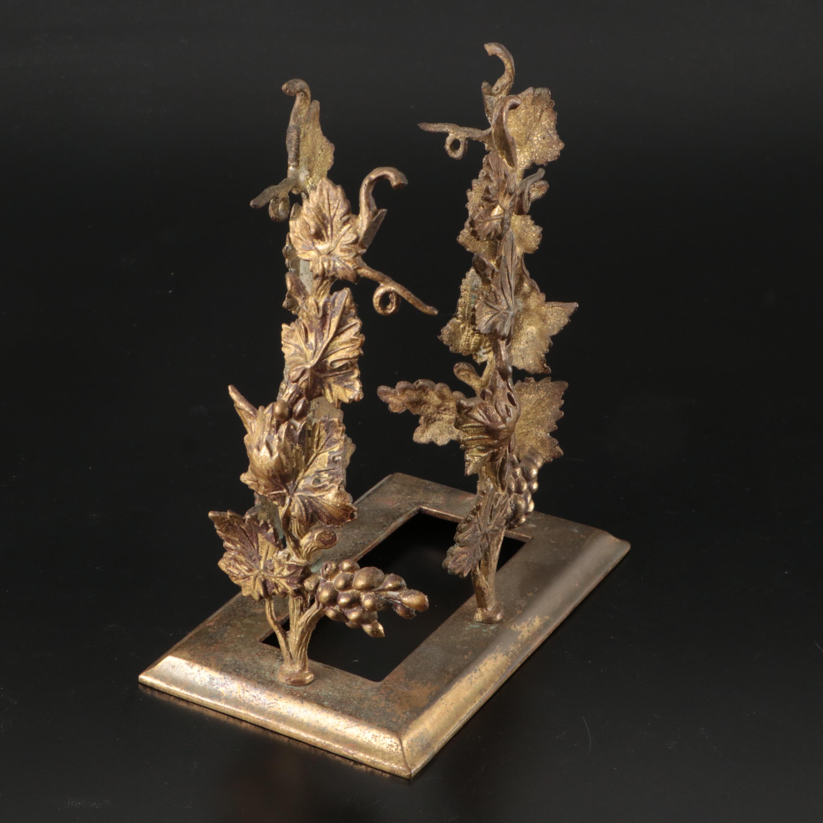 Spelter Eagle Figurine and Brass Letter Holder with Giltwood and Resin Frames