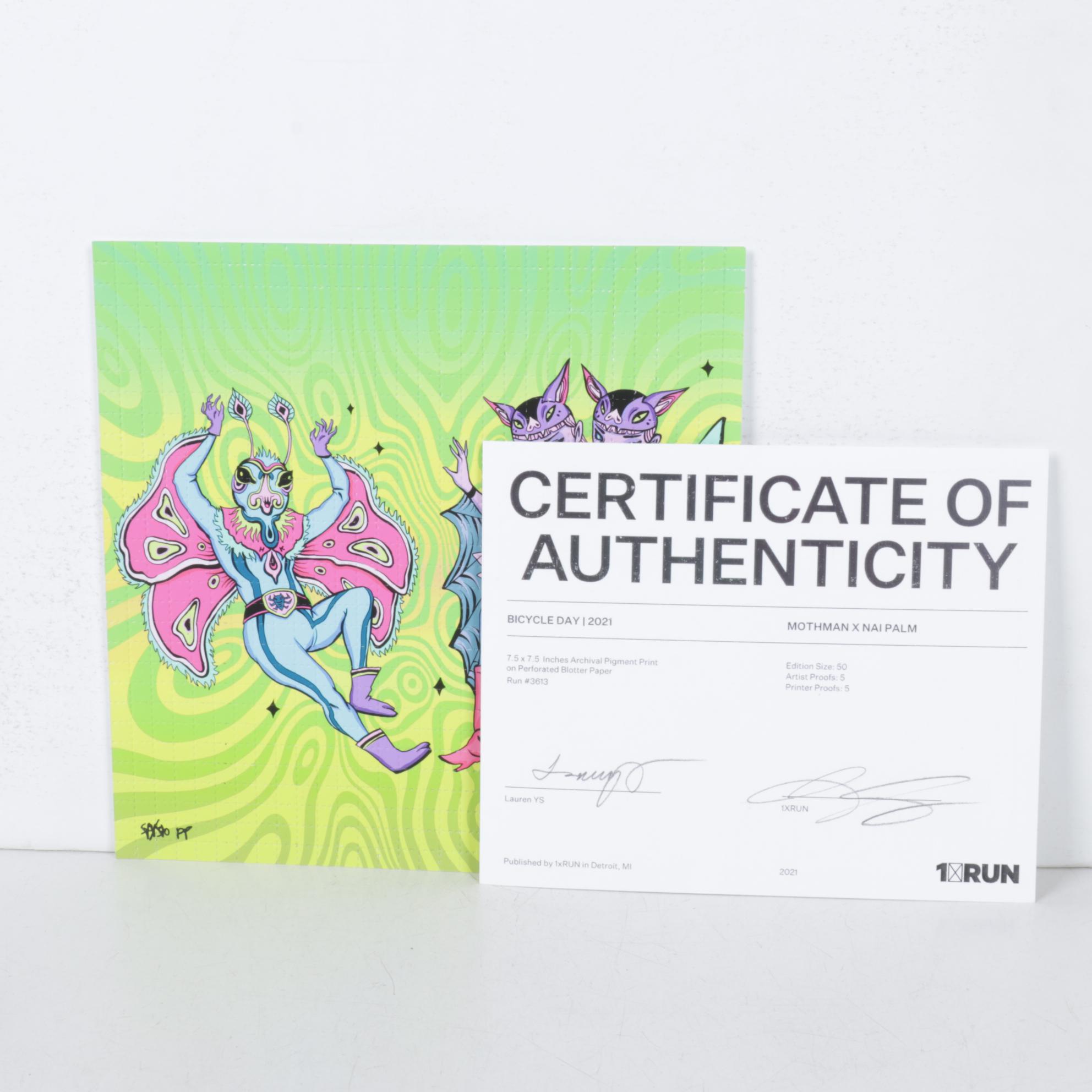 Lauren YS "Mothman x Nai Palm" Archival Print on Perforated Blotter Paper