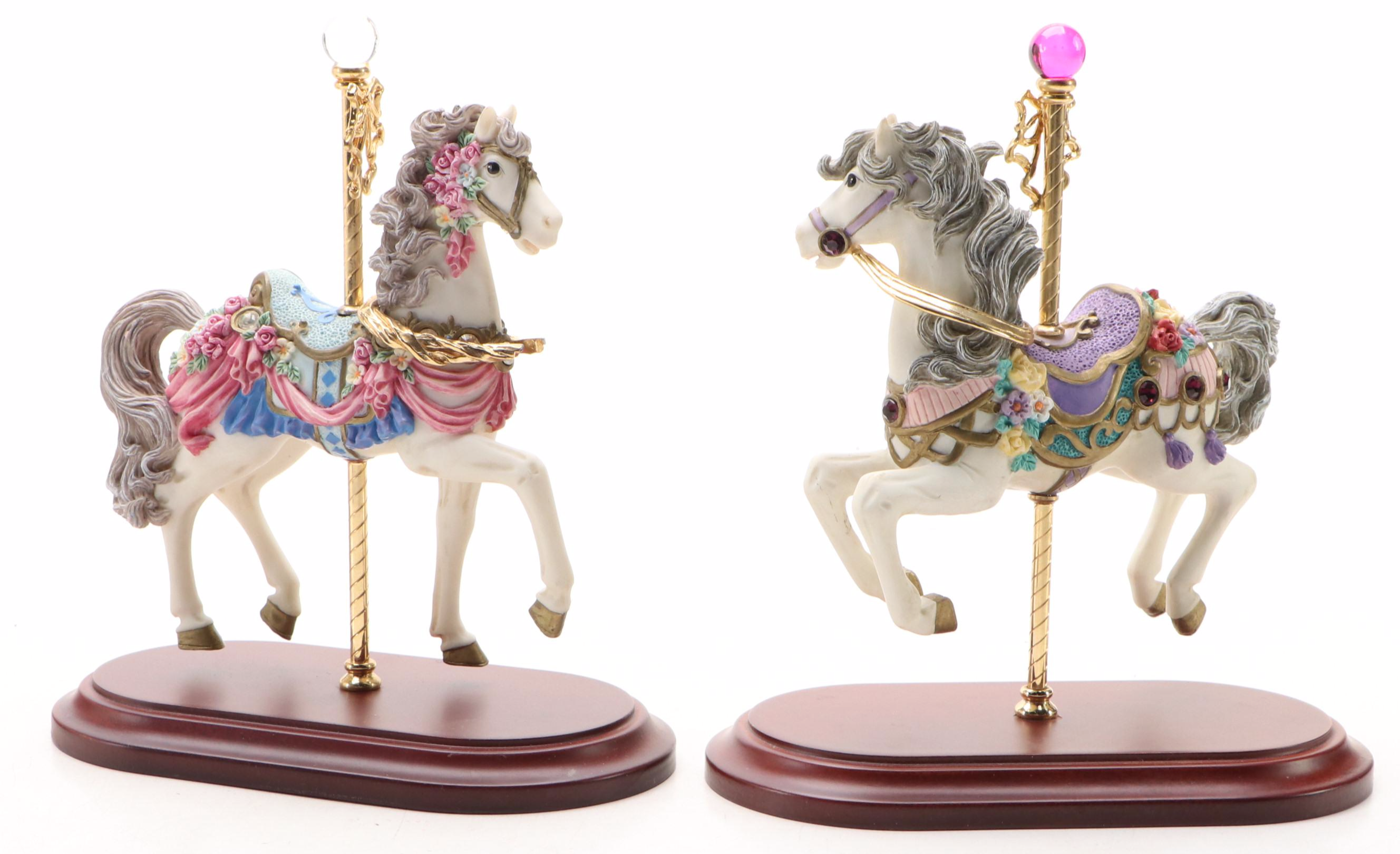 Madame Alexander "Only Hearts" Doll with Pair of "Jeweled Carousel" Resin Horses