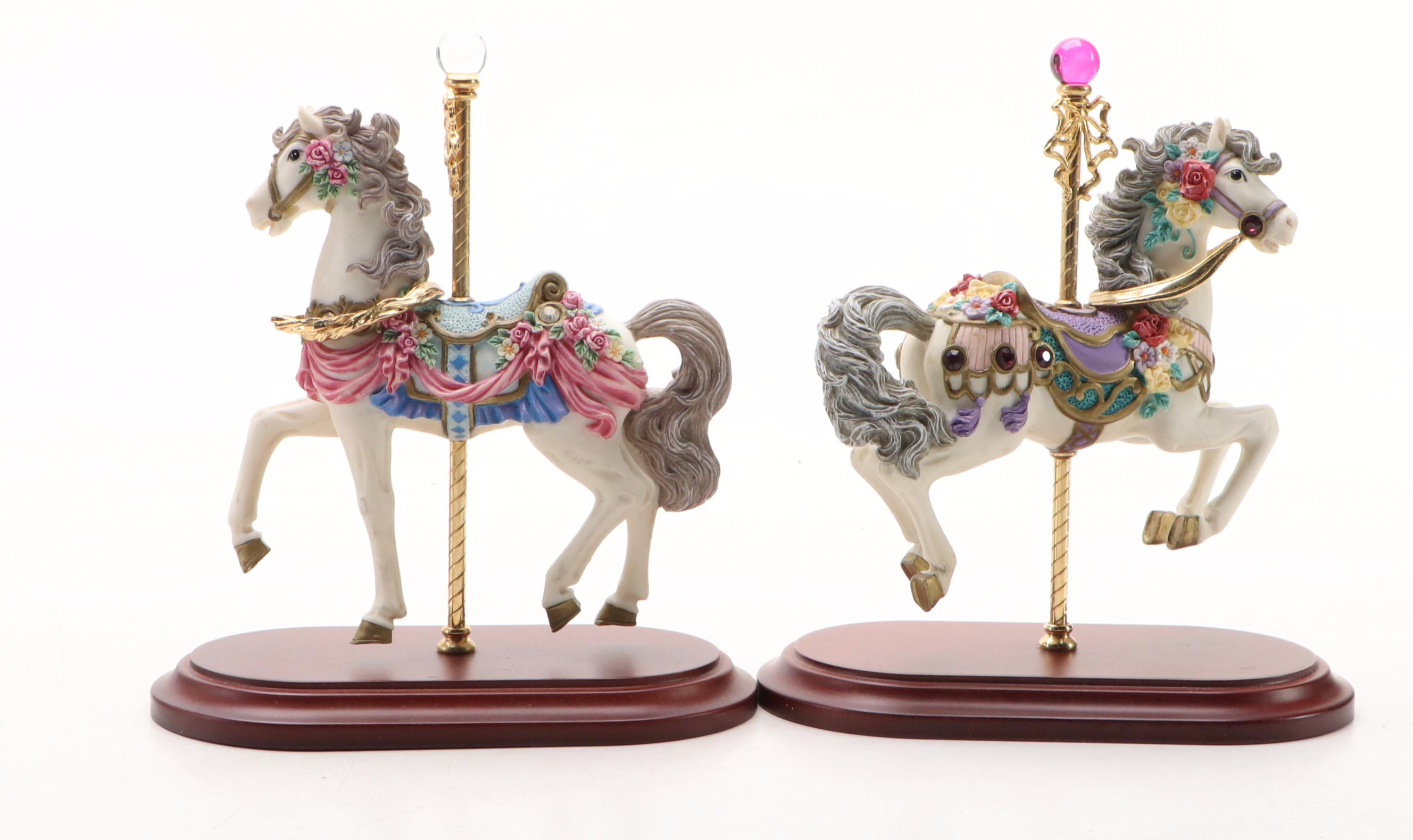 Madame Alexander "Only Hearts" Doll with Pair of "Jeweled Carousel" Resin Horses