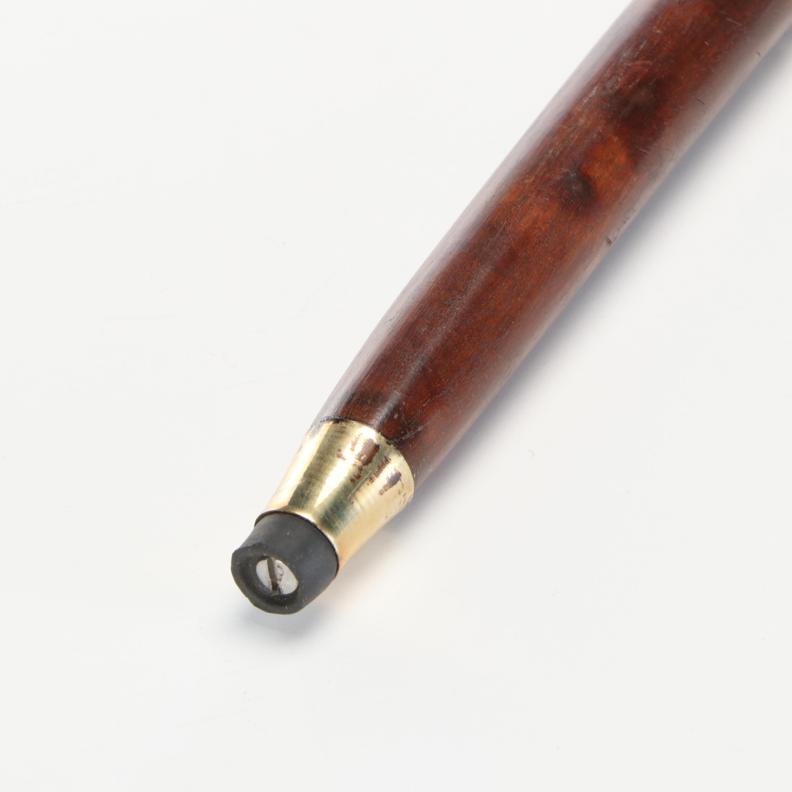 Wood with Brass Inlay Derby Handle Sword Cane