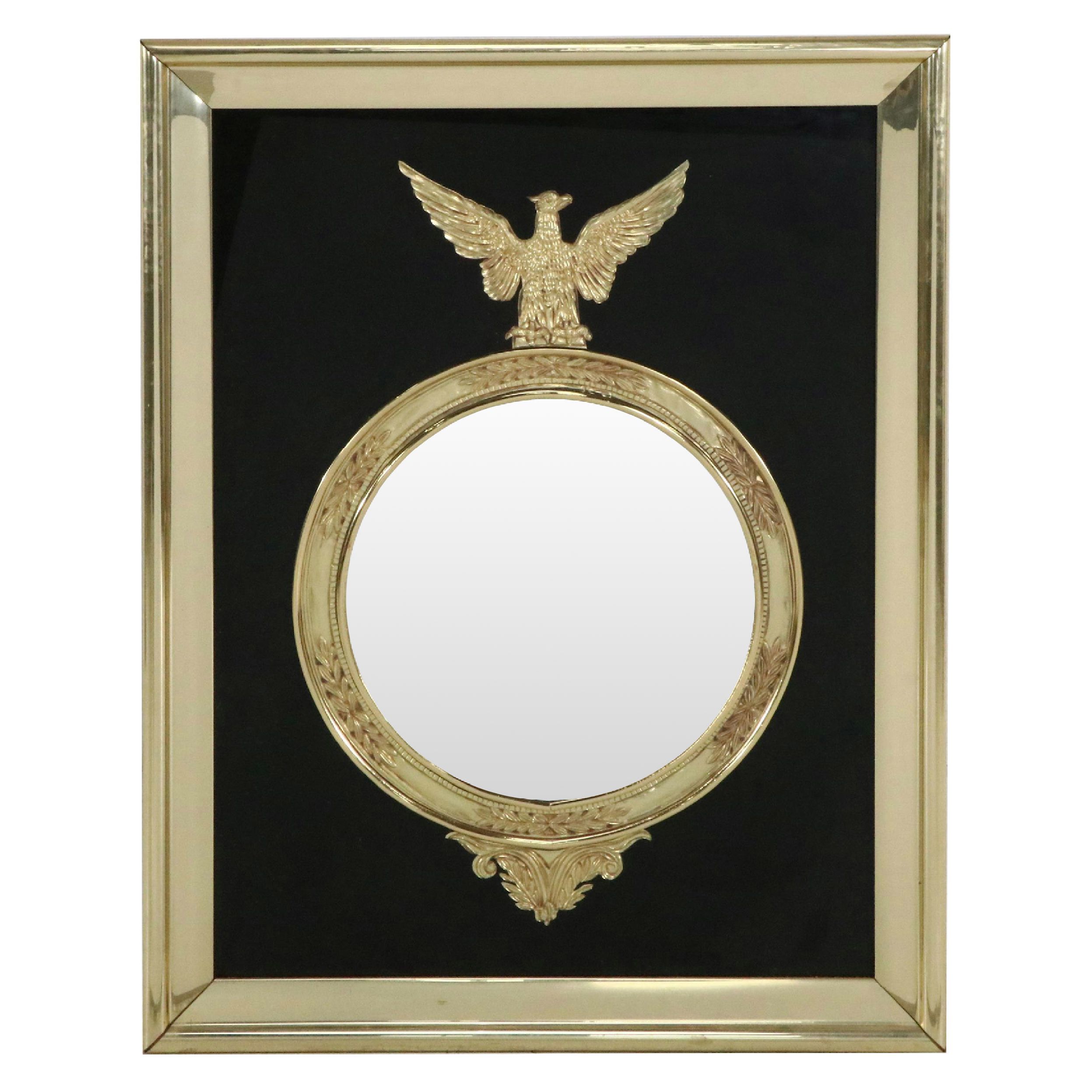 Federal Style Brass Wall Mirror, 1990
