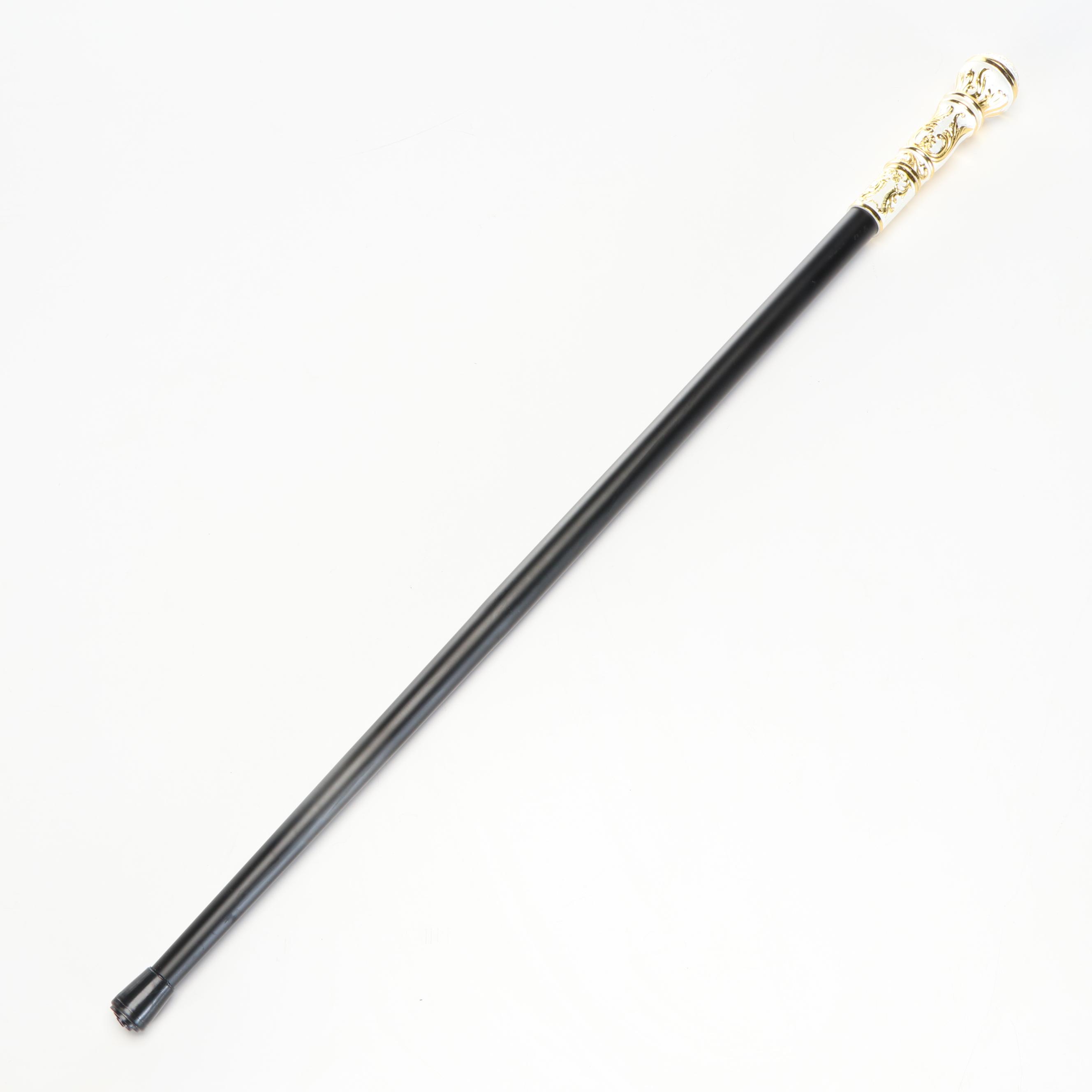 Two Tone Acanthus Leaf Knob Handle Sword Cane