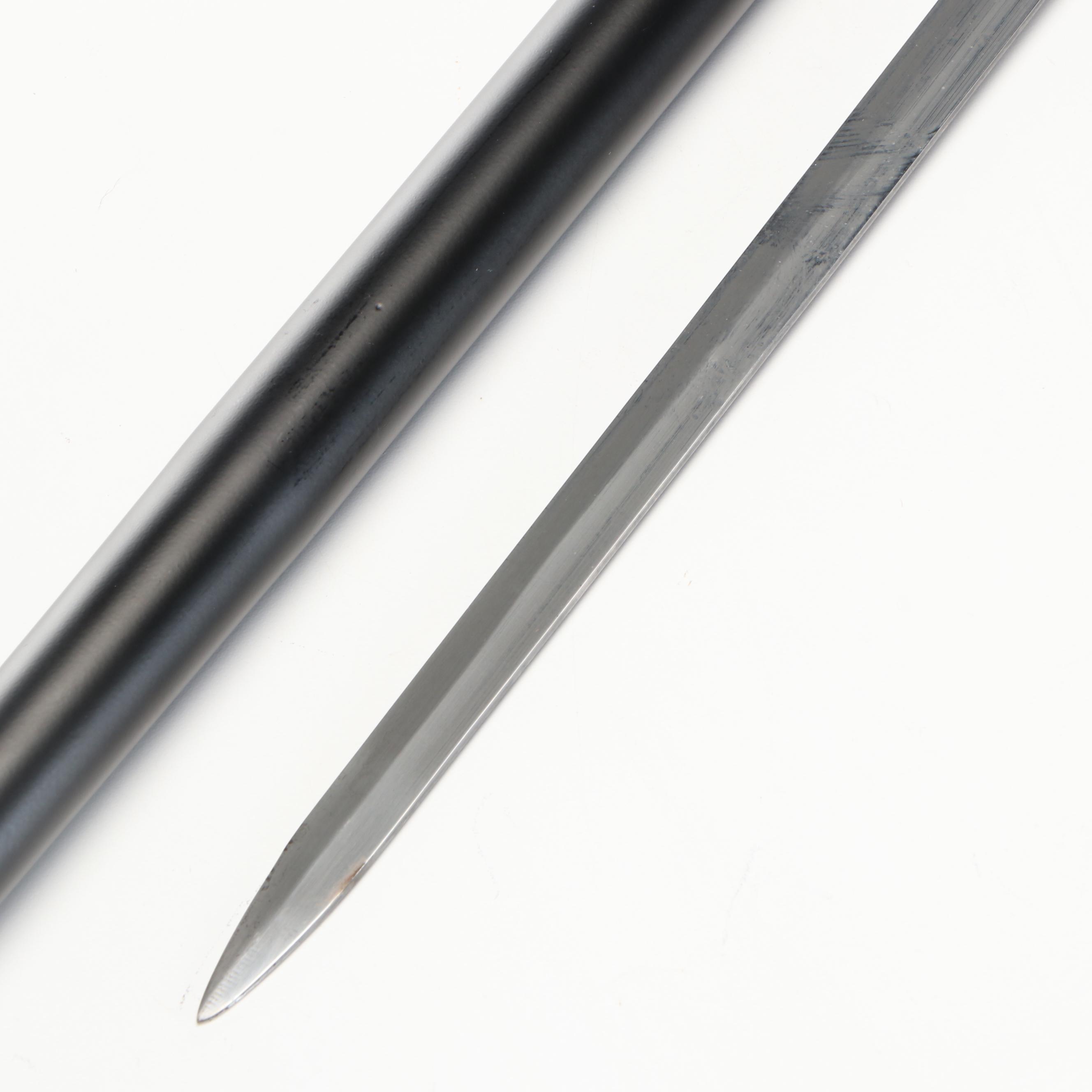 Two Tone Acanthus Leaf Knob Handle Sword Cane