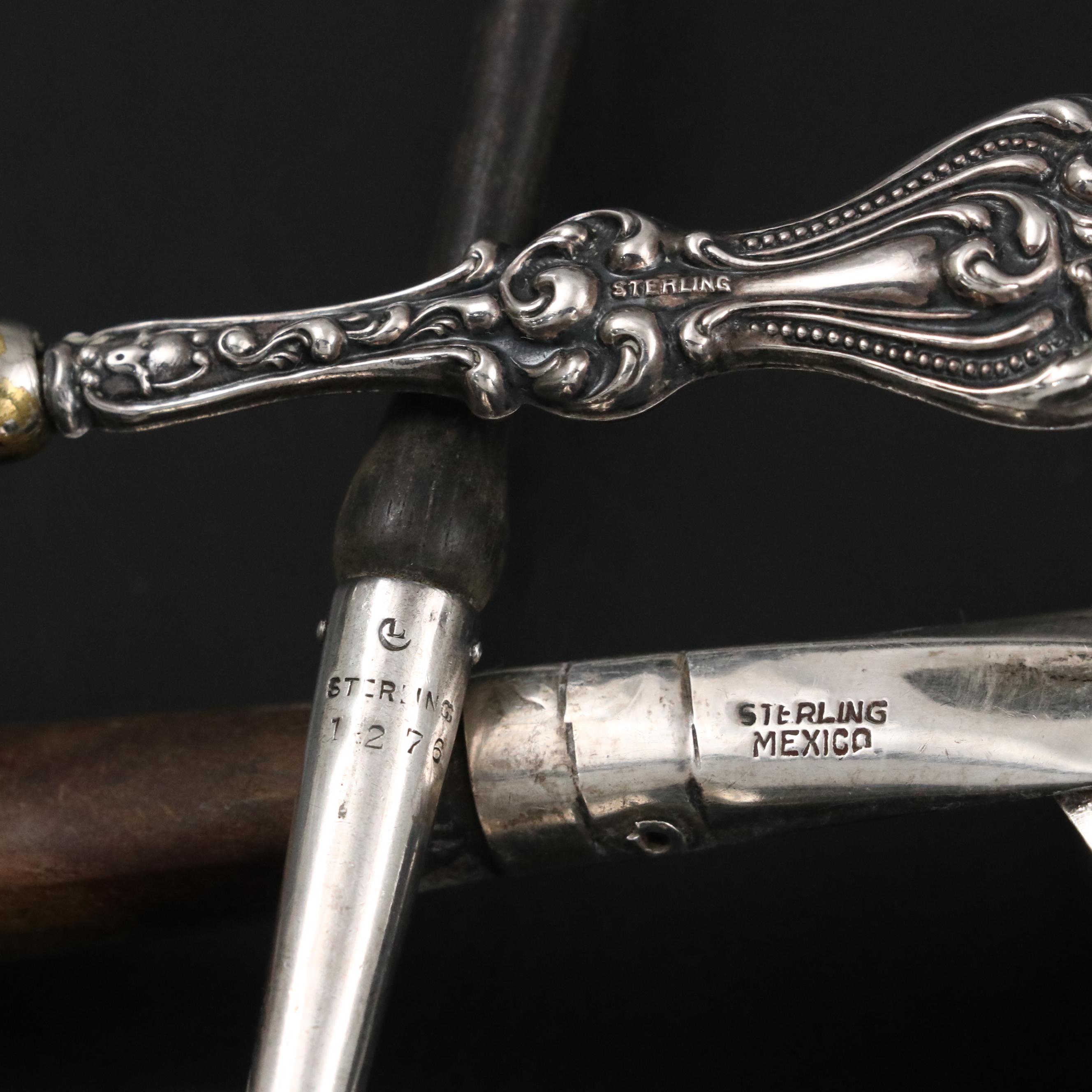 Sterling Silver Tea Strainer, Ladle and Letter Opener