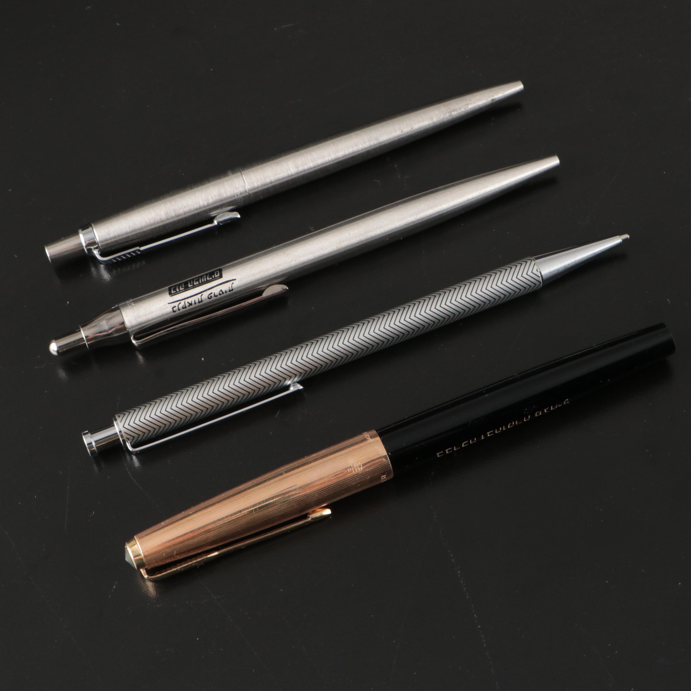 Parker Fountain and Inoxcrom Ballpoint Pens, Lamy Mechanical Pencil & Case