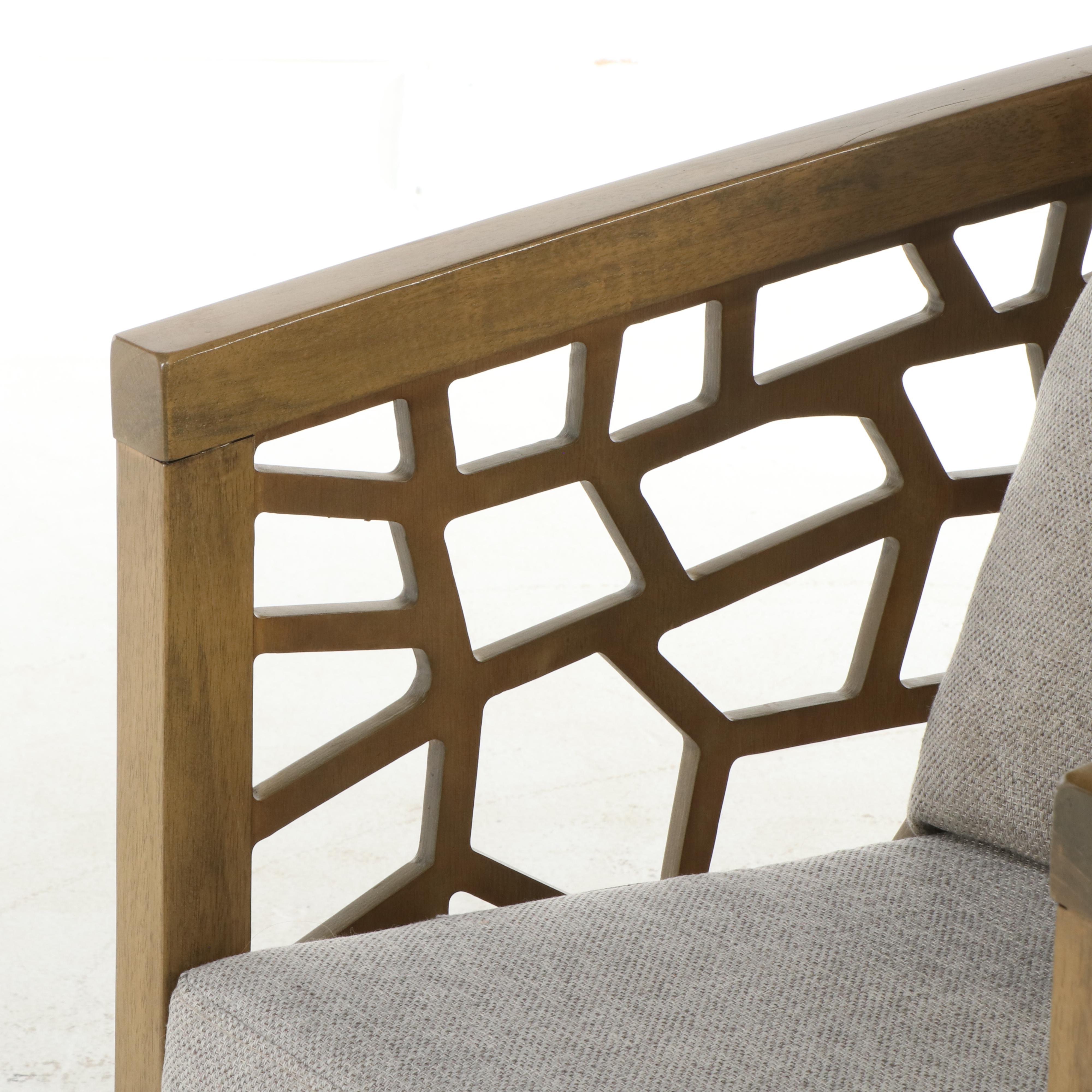 Ink + Ivy "Crackle" Modernist Style Upholstered Hardwood Tub Chair