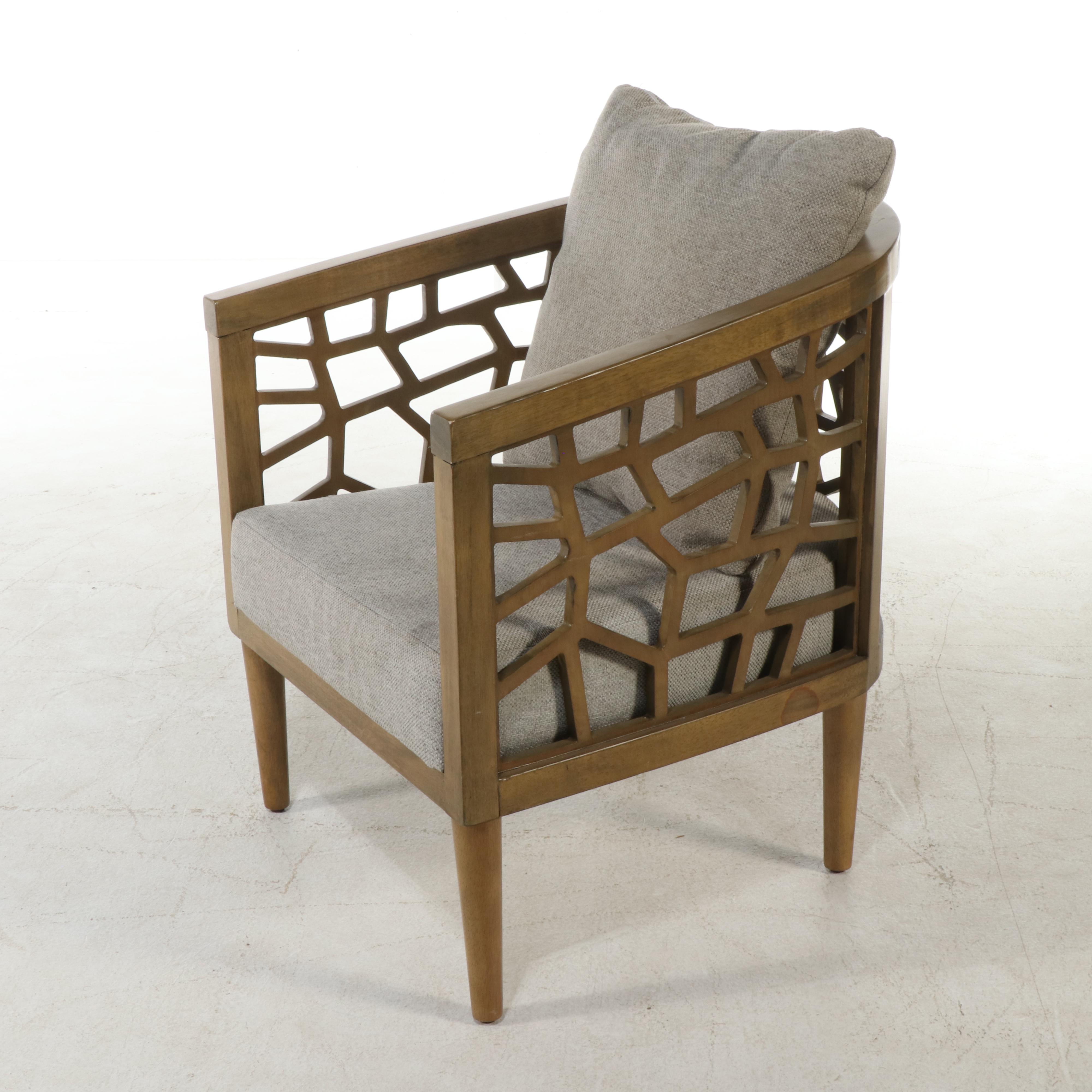 Ink + Ivy "Crackle" Modernist Style Upholstered Hardwood Tub Chair