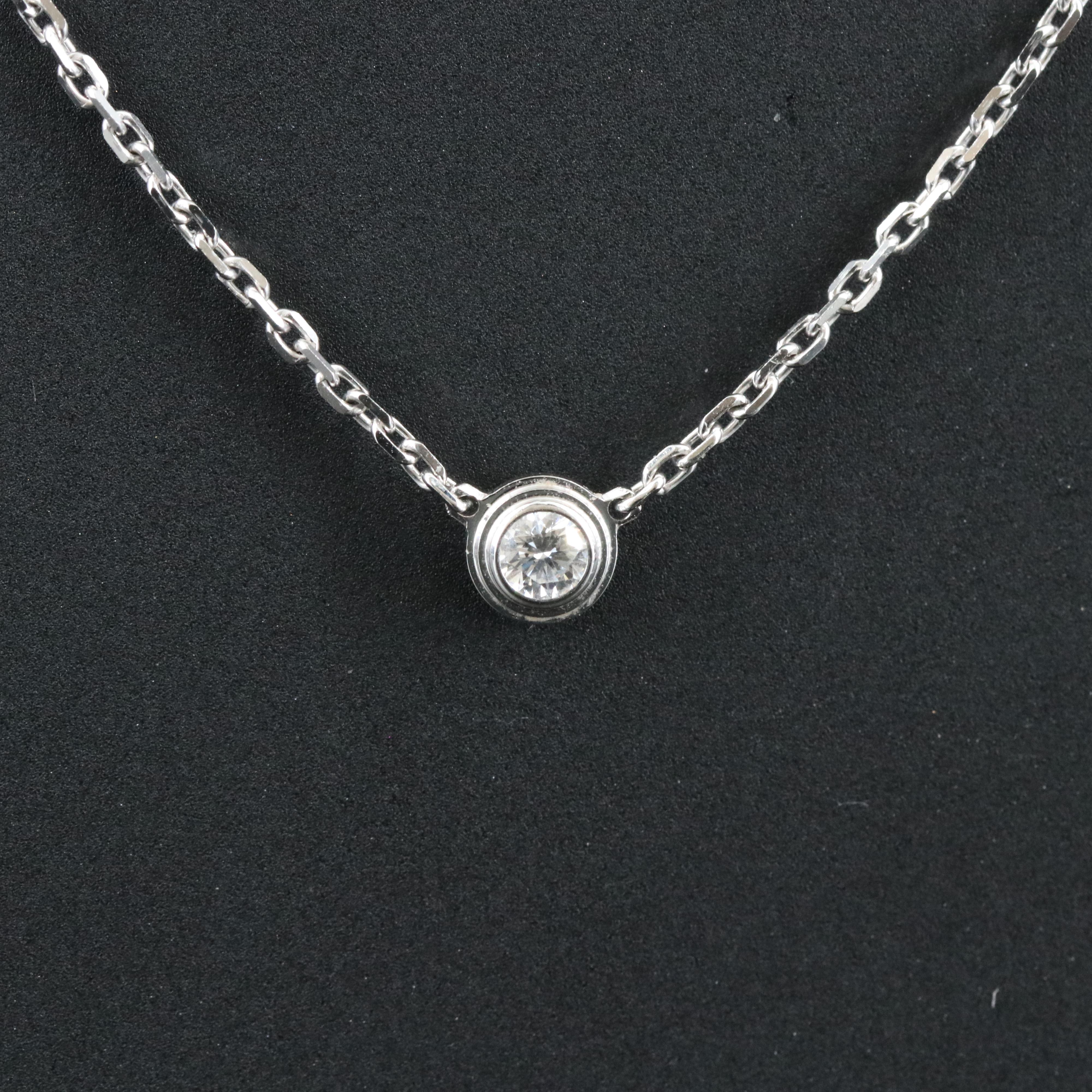 Cartier D'Amour 18K Diamond Solitaire Necklace