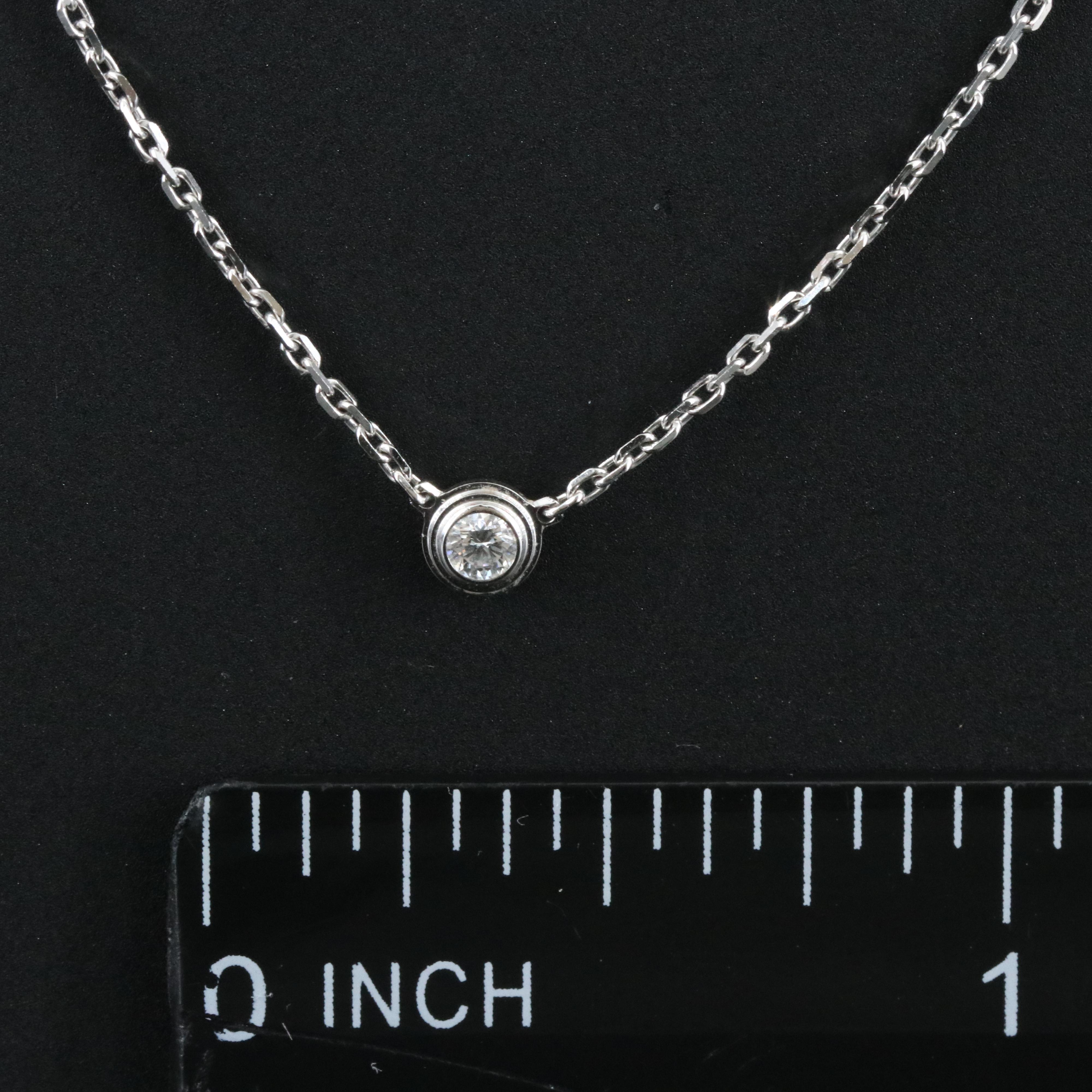 Cartier D'Amour 18K Diamond Solitaire Necklace