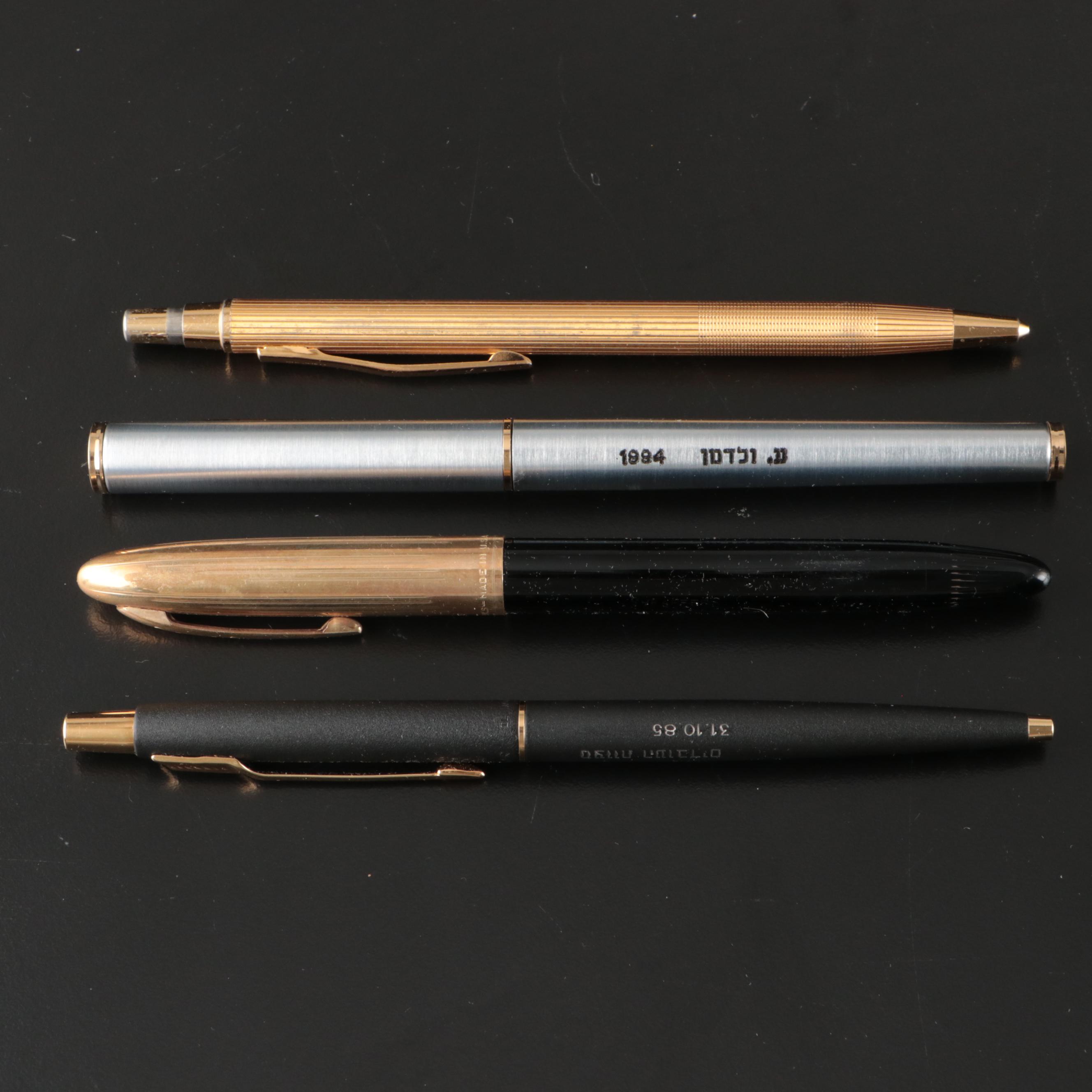 Sheaffer and Parker Ballpoint and Fountain Pens with Pen Case