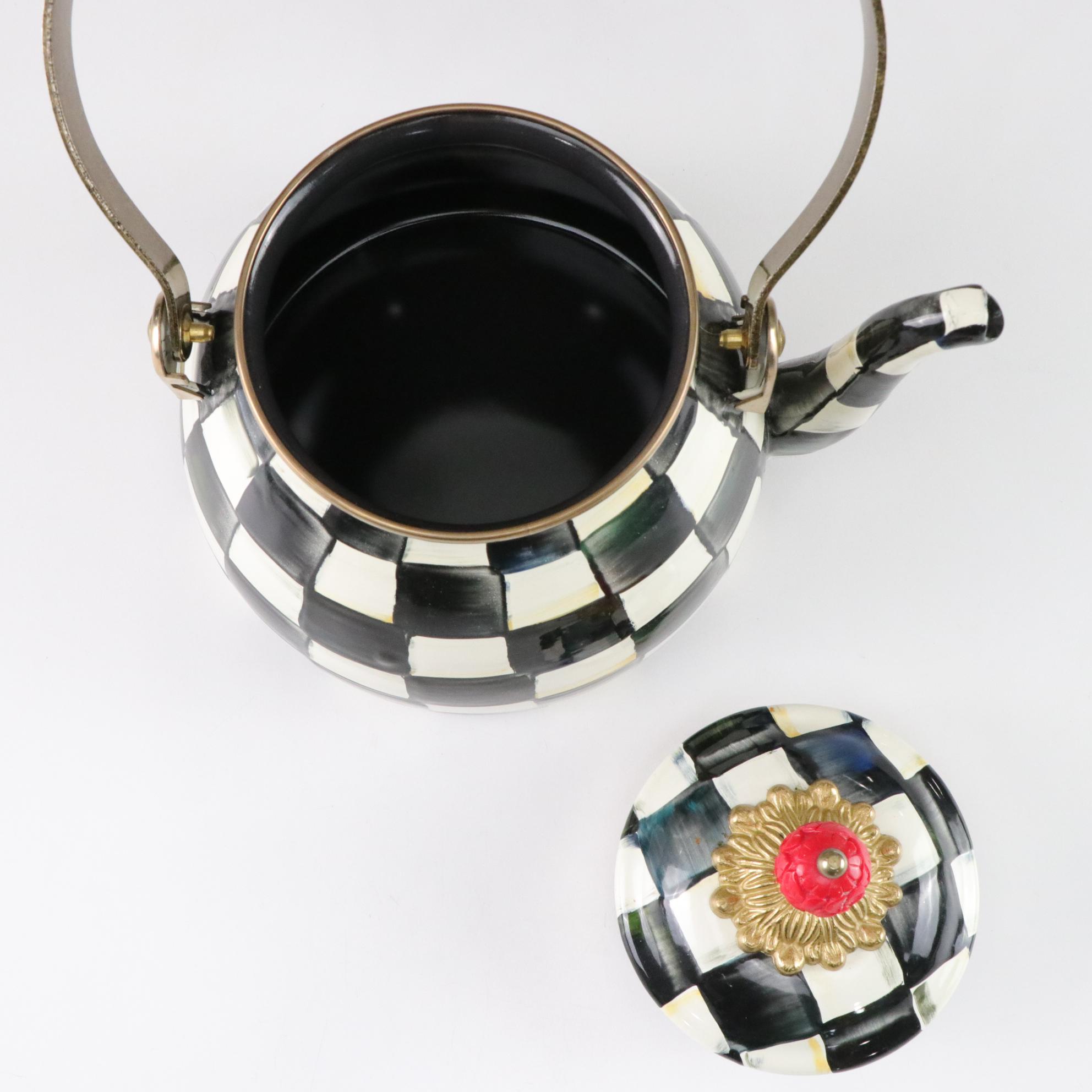 MacKenzie-Childs Courtly Check Enamel Tea Kettle