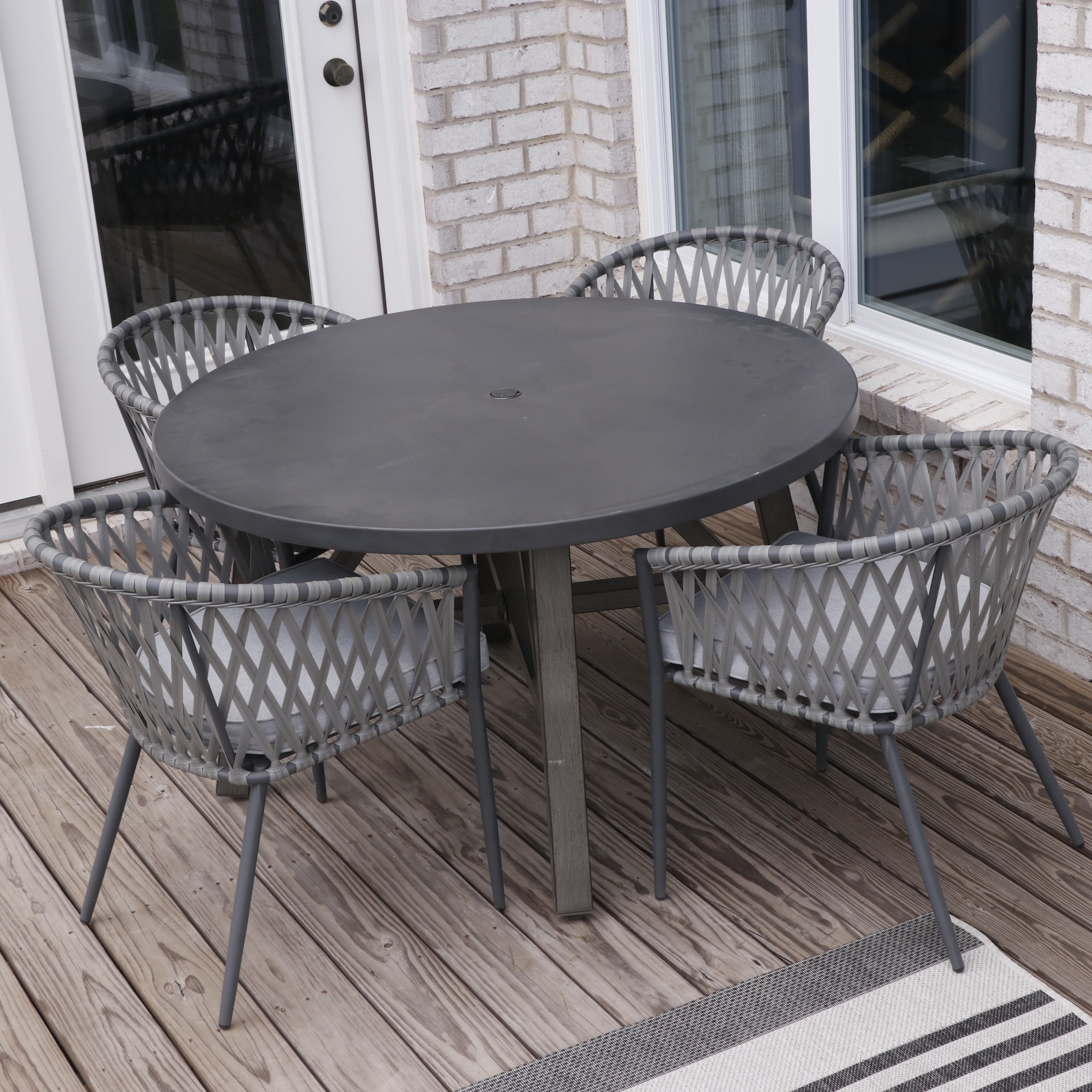 Smith & Hawken Aluminum Patio Dining Table and Ashley "Palm Bliss" Chairs