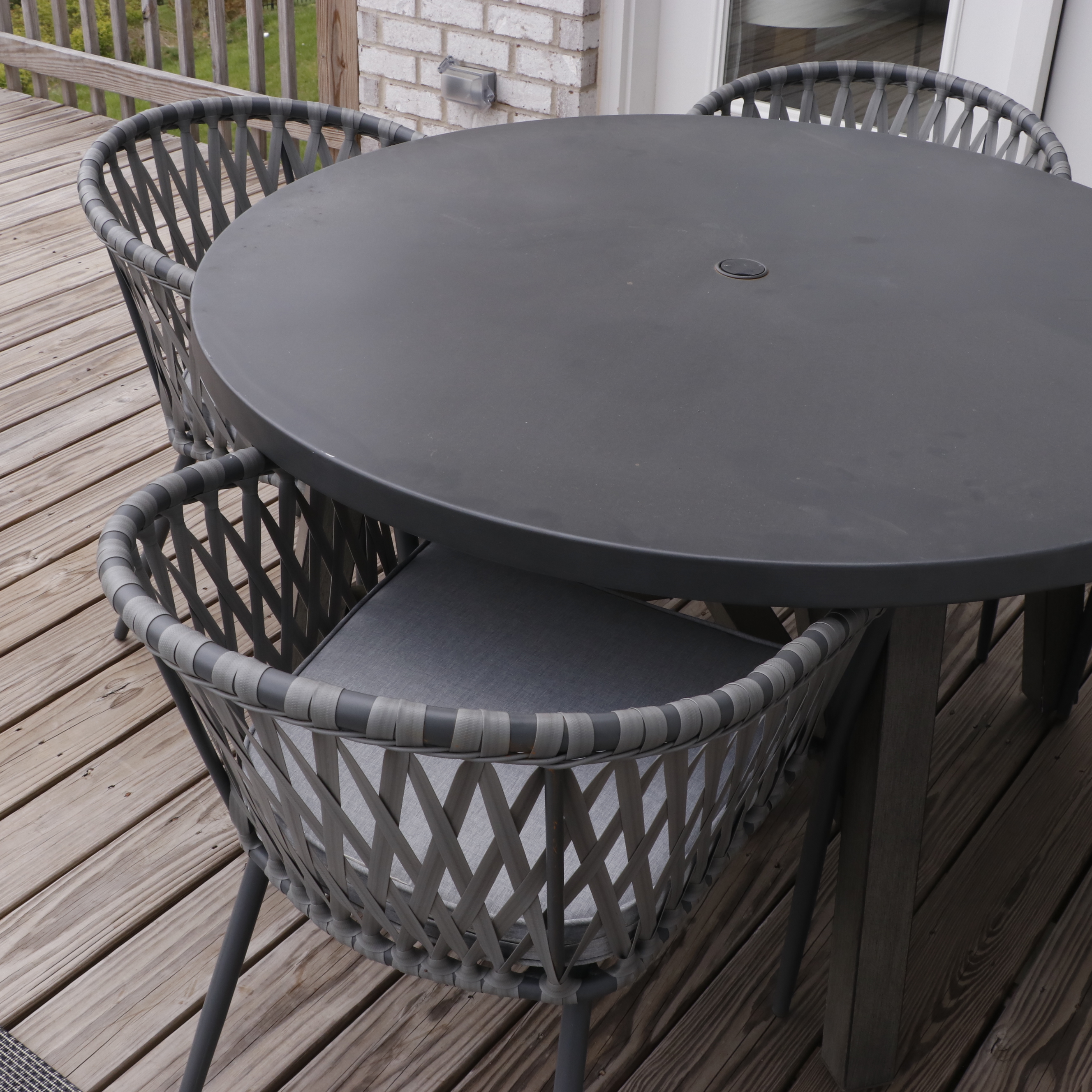 Smith & Hawken Aluminum Patio Dining Table and Ashley "Palm Bliss" Chairs