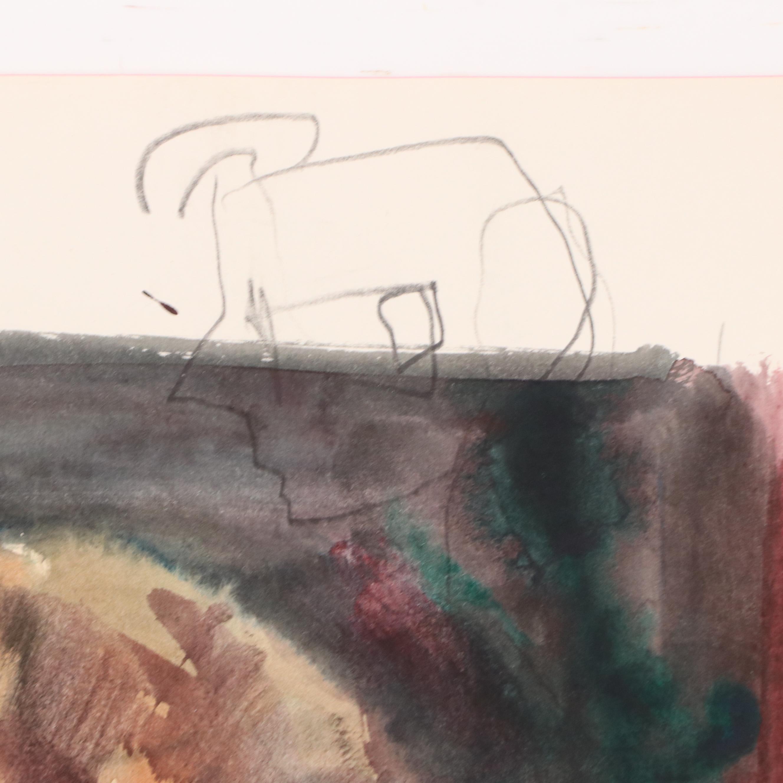 Jack Meanwell Modern Watercolor Portrait, 1980