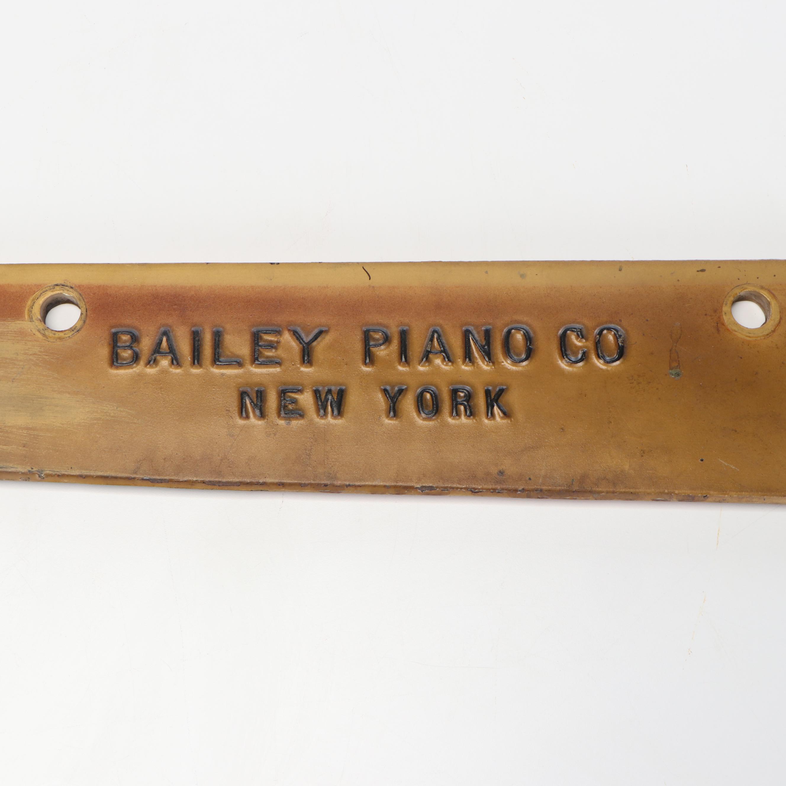 Bailey Piano Co. Cast Iron Piano Frame Part, 1907