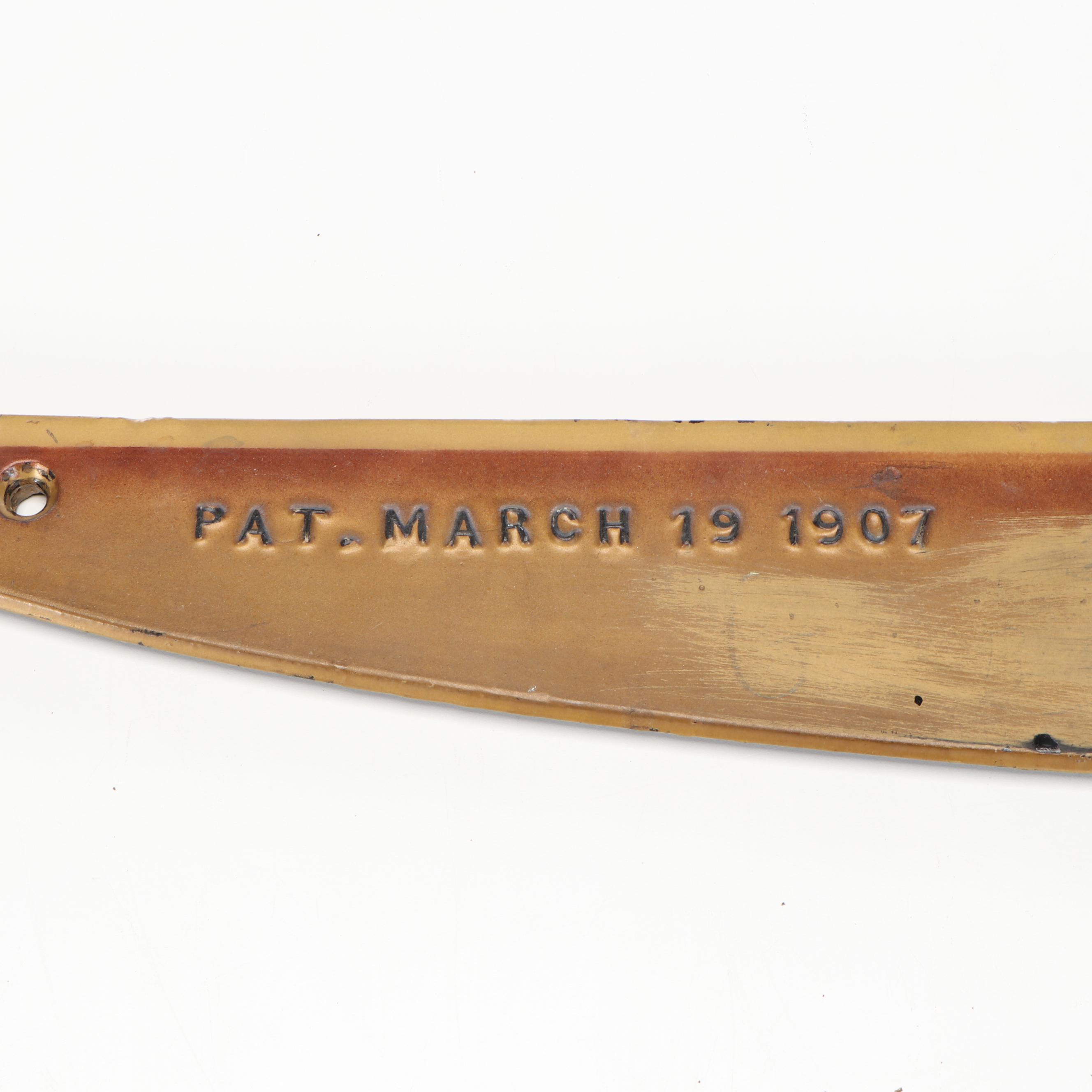 Bailey Piano Co. Cast Iron Piano Frame Part, 1907