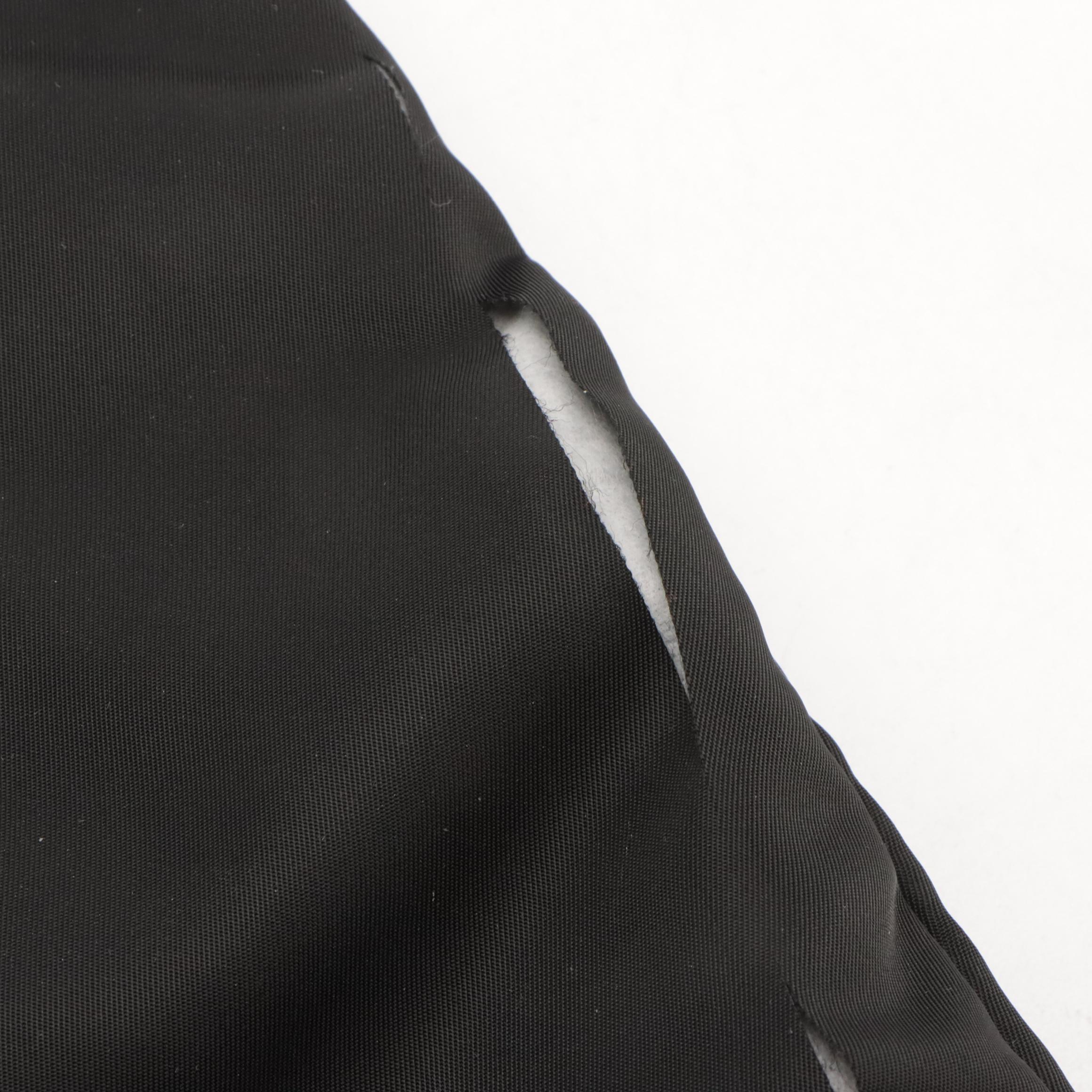 Prada Black Tessuto Nylon Front Pocket Shoulder Tote with Saffiano Leather Trim