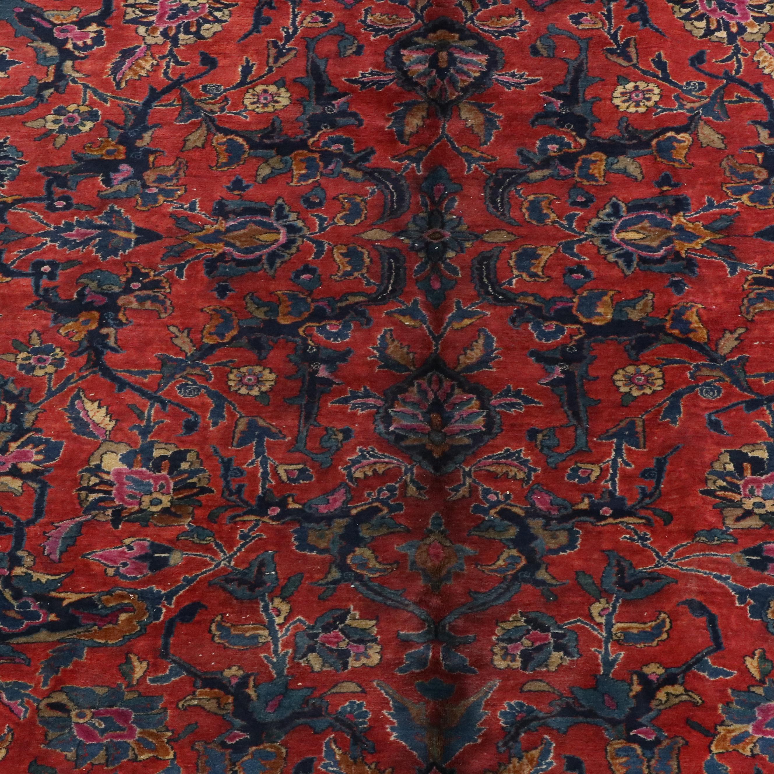 8'9 x 10'10 Hand-Knotted Persian Sarouk Area Rug