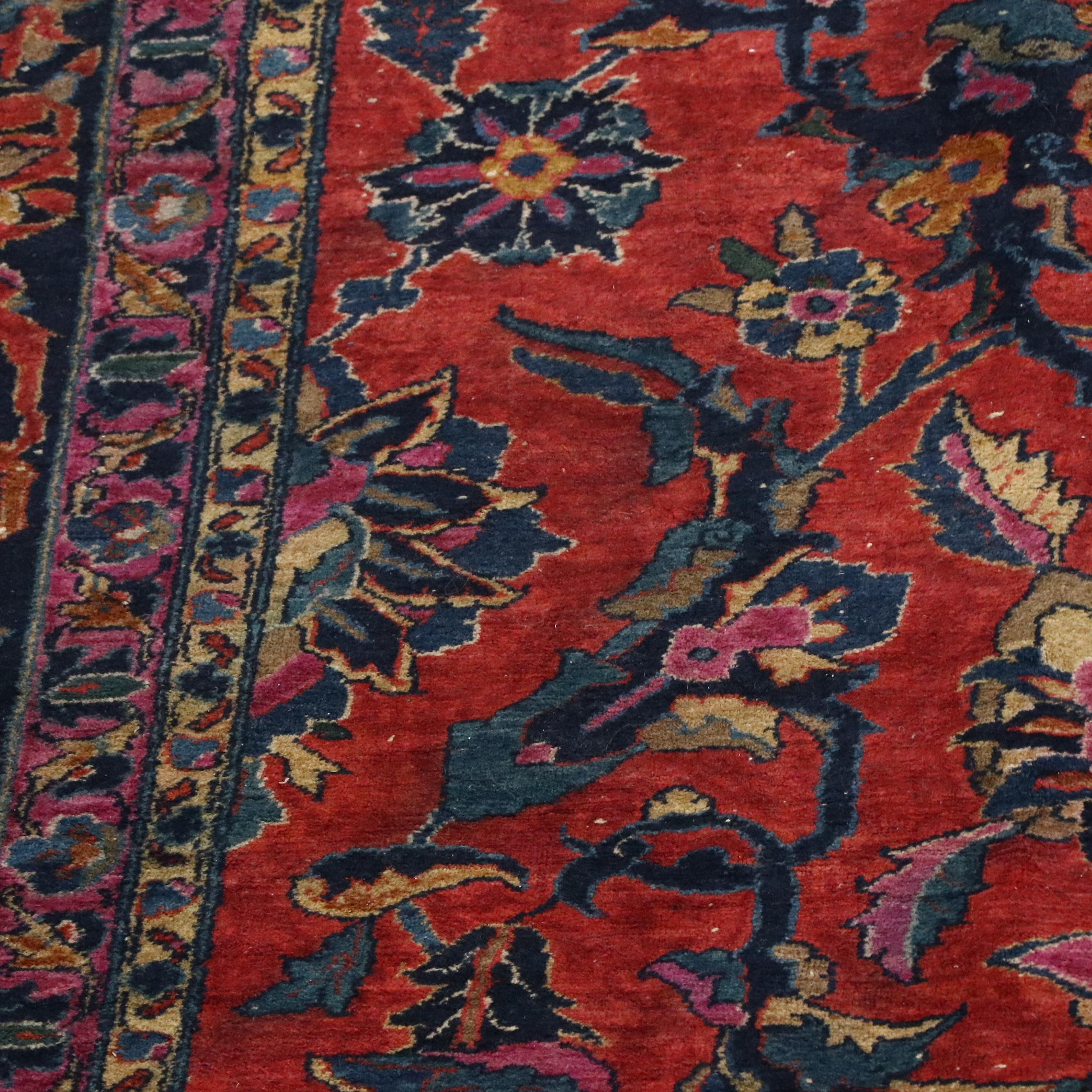8'9 x 10'10 Hand-Knotted Persian Sarouk Area Rug