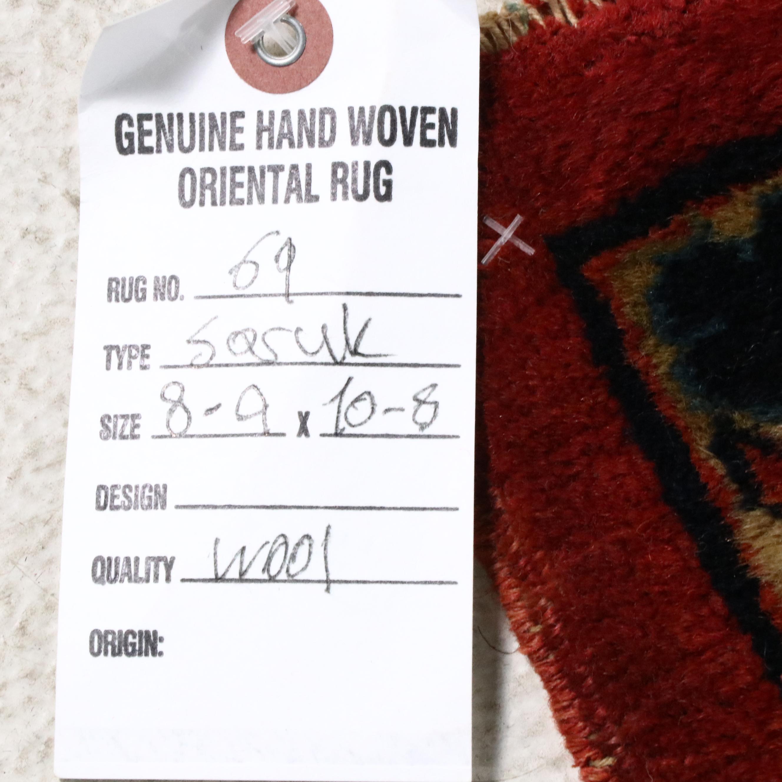 8'9 x 10'10 Hand-Knotted Persian Sarouk Area Rug