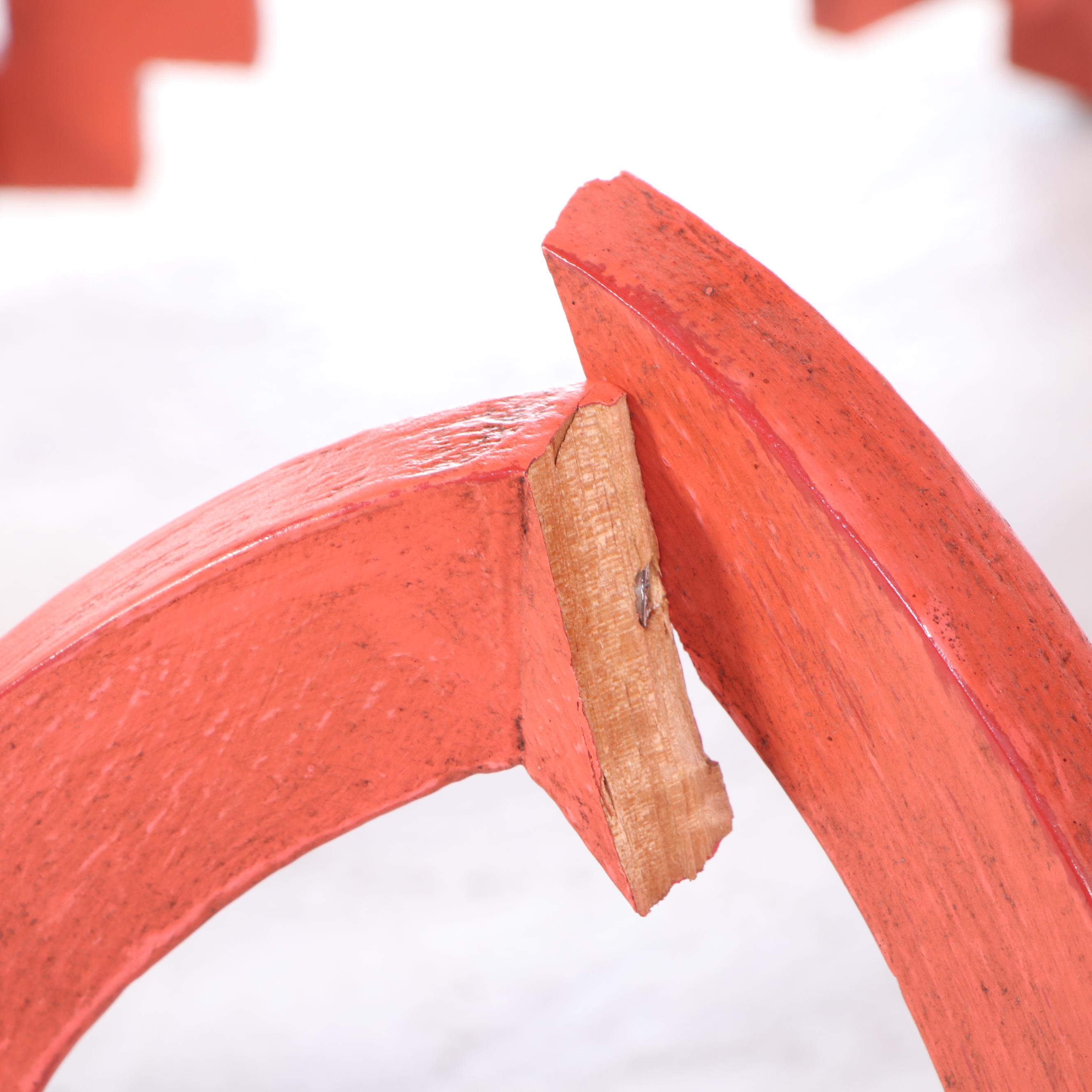 Moroccan Style Painted Wood and Glass Coffee Table