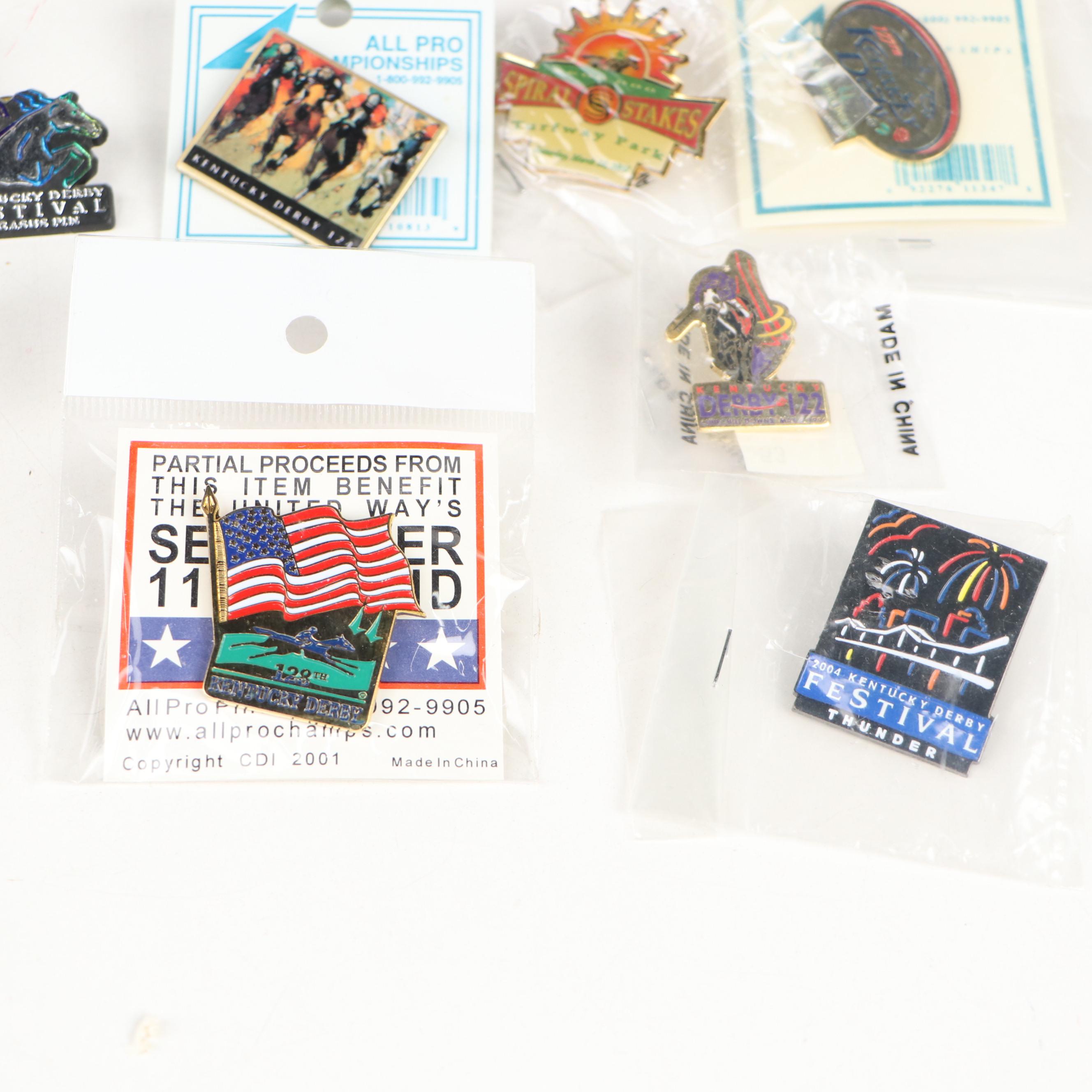 Kentucky Derby, Derby Festival and Horse Park Pinbacks with Patch