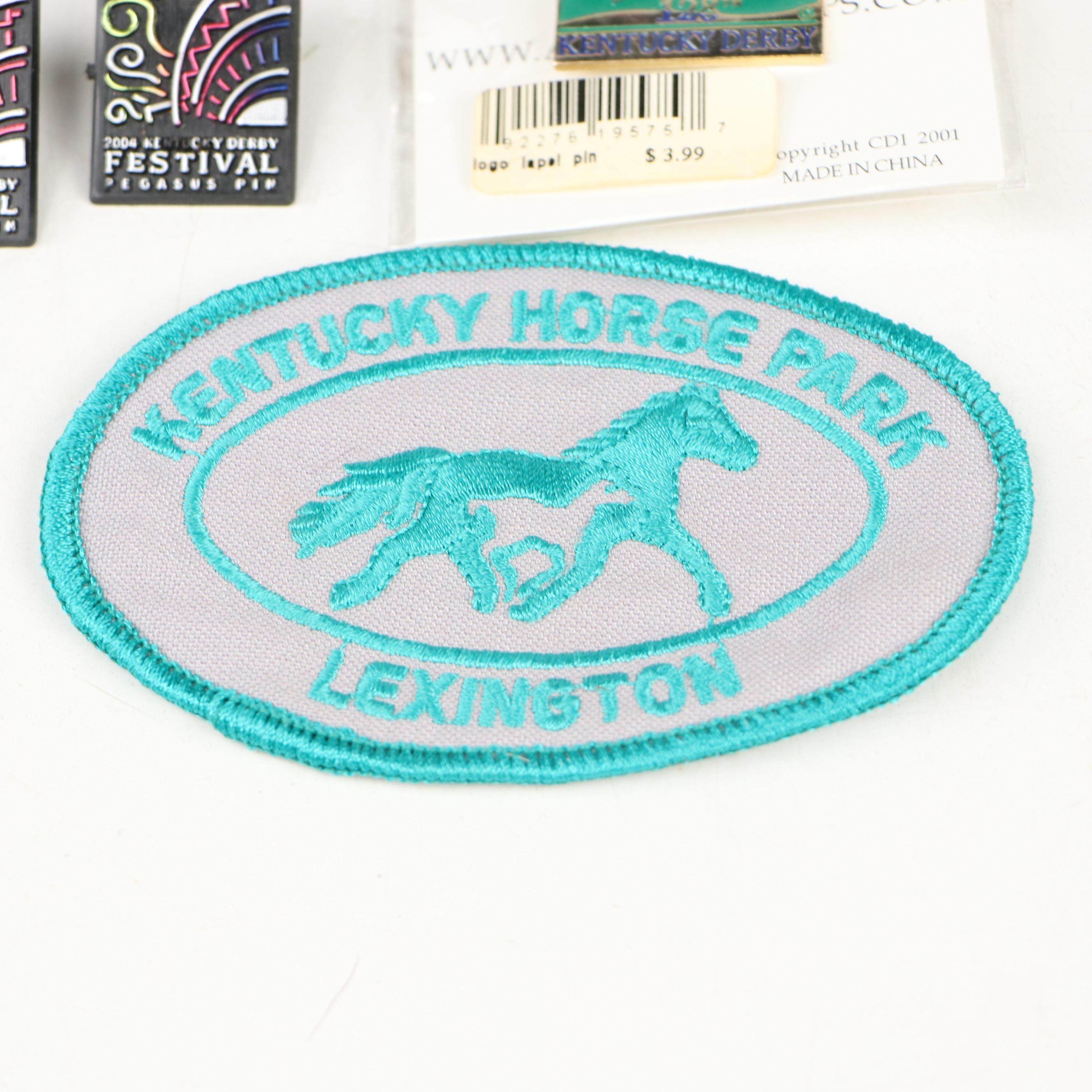 Kentucky Derby, Derby Festival and Horse Park Pinbacks with Patch
