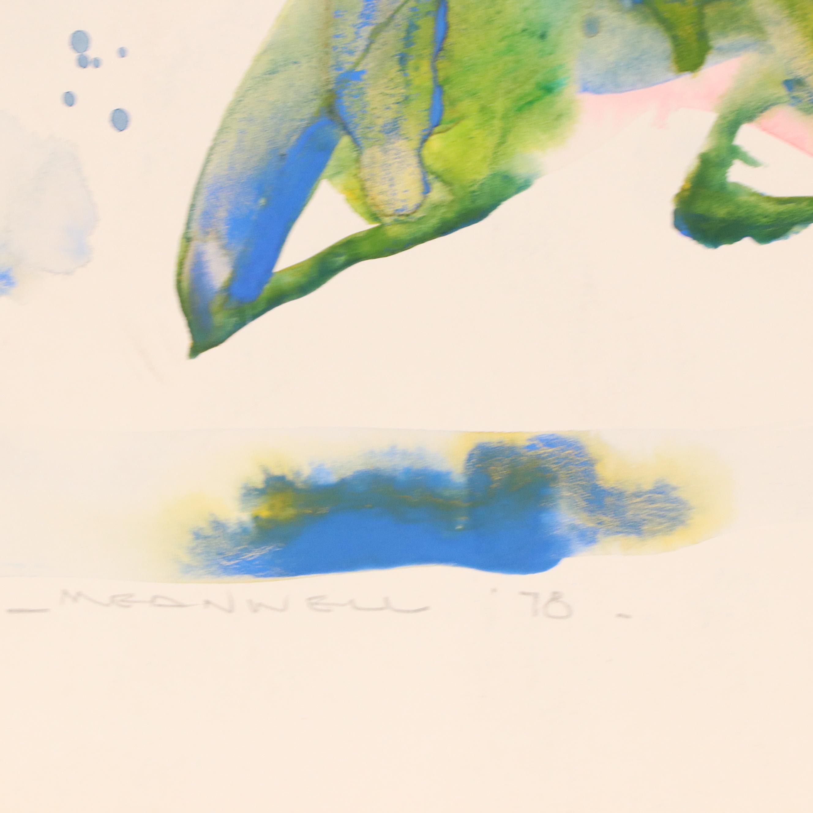 Jack Meanwell Floral Modern Watercolor Painting, 1978