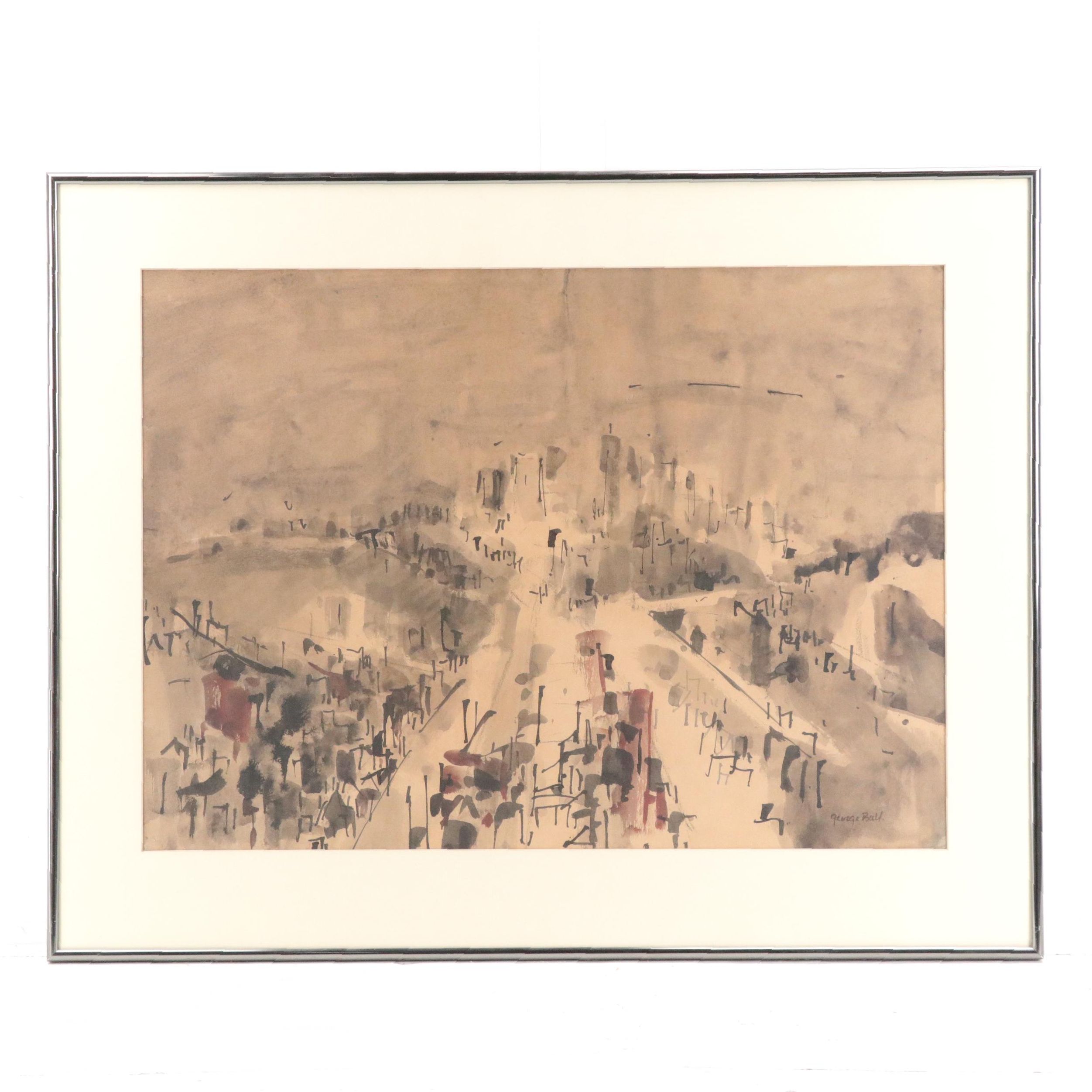 George Ball Watercolor Painting "San Francisco," Late 20th Century