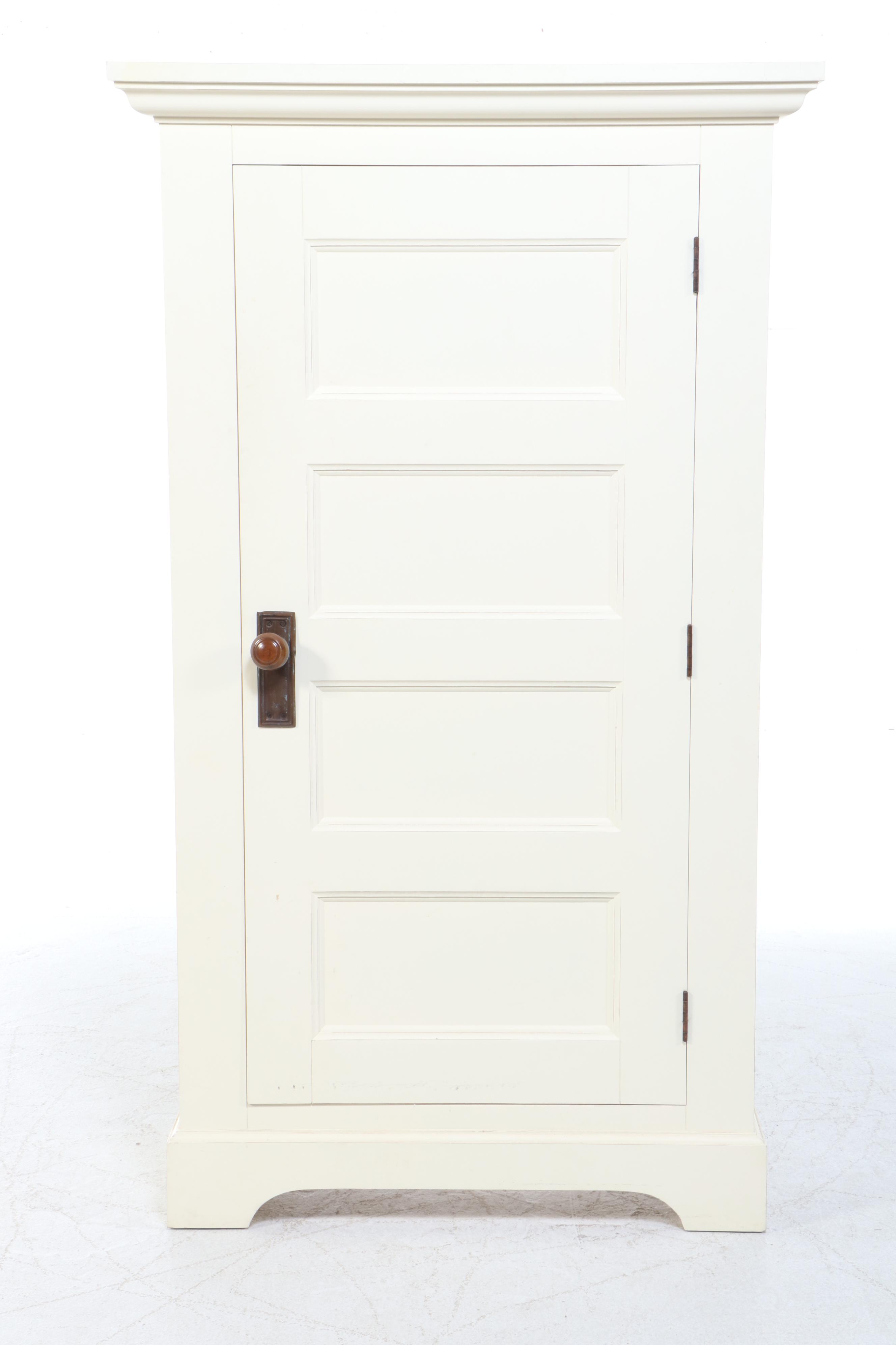 Land of Nod Shaker Style Contemporary White Painted Wardrobe Cabinet