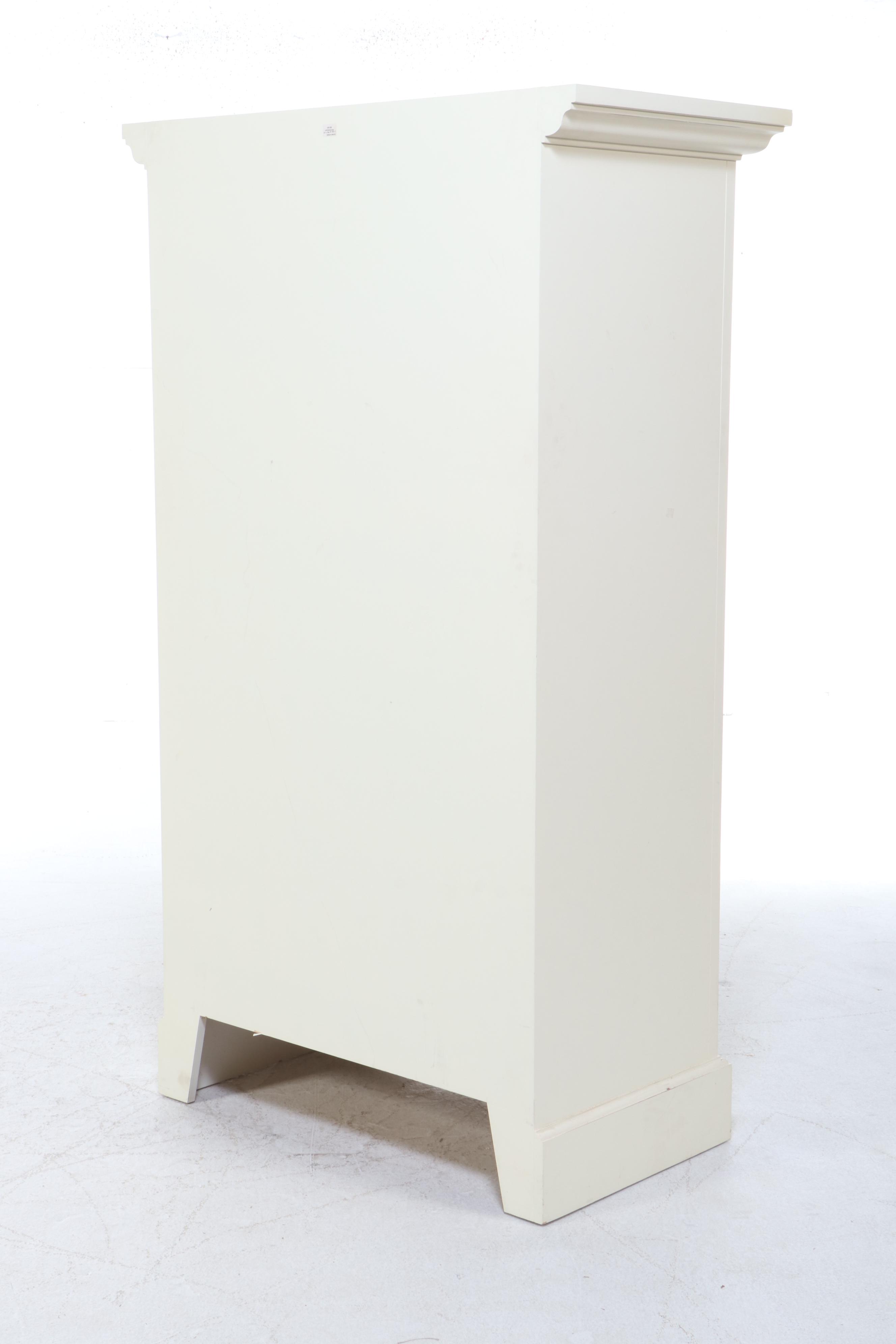 Land of Nod Shaker Style Contemporary White Painted Wardrobe Cabinet