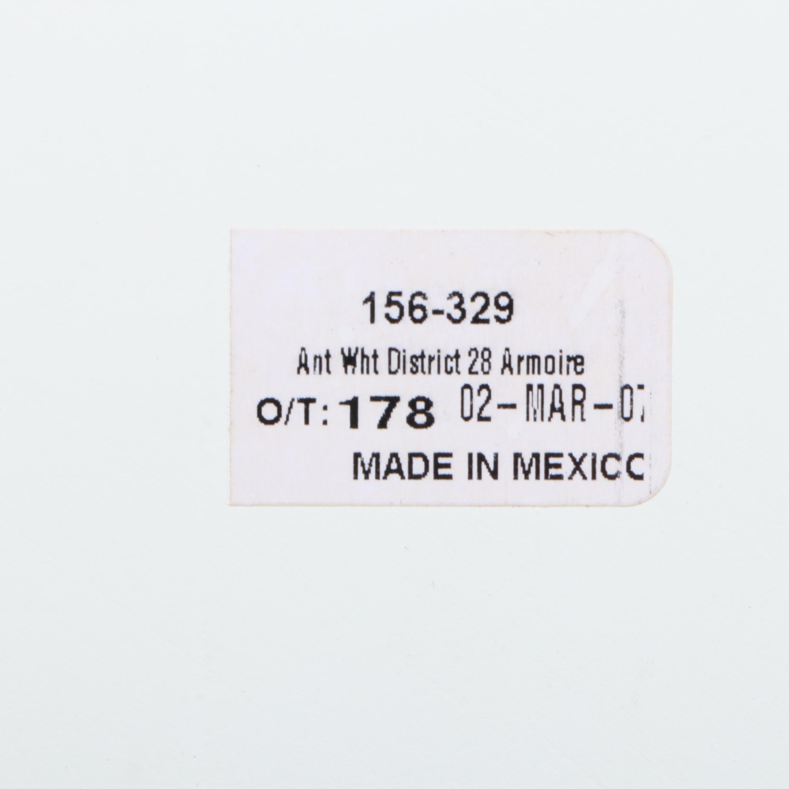 Land of Nod Shaker Style Contemporary White Painted Wardrobe Cabinet