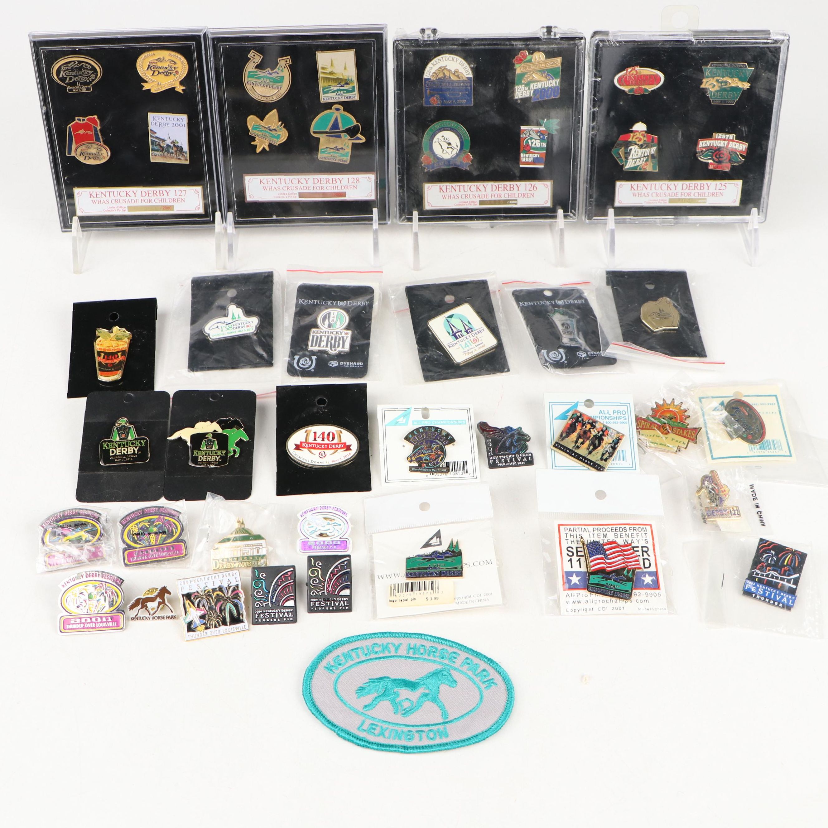 Kentucky Derby, Derby Festival and Horse Park Pinbacks with Patch