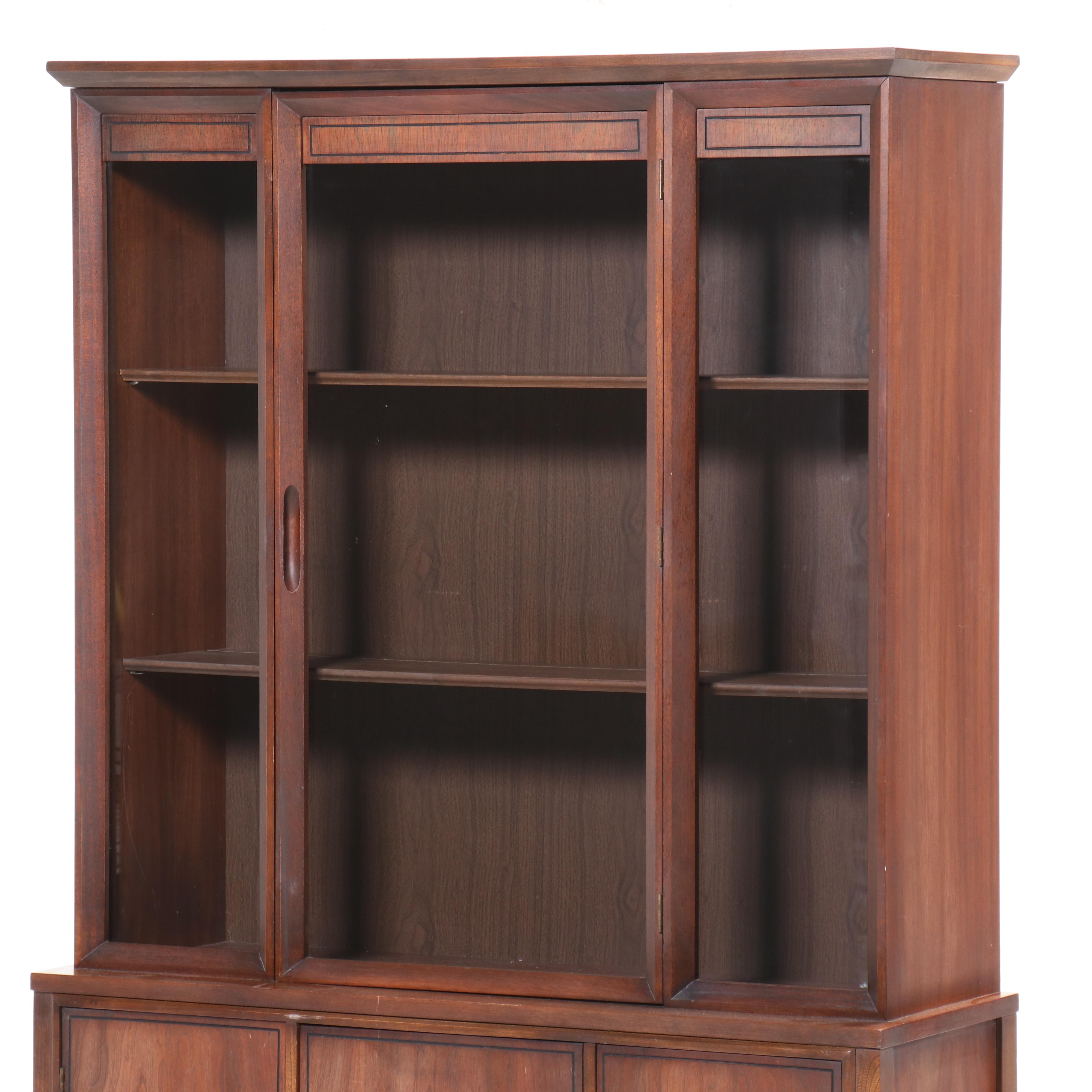 Kent Coffey "Tempo" Walnut China Cabinet, Mid-20th Century