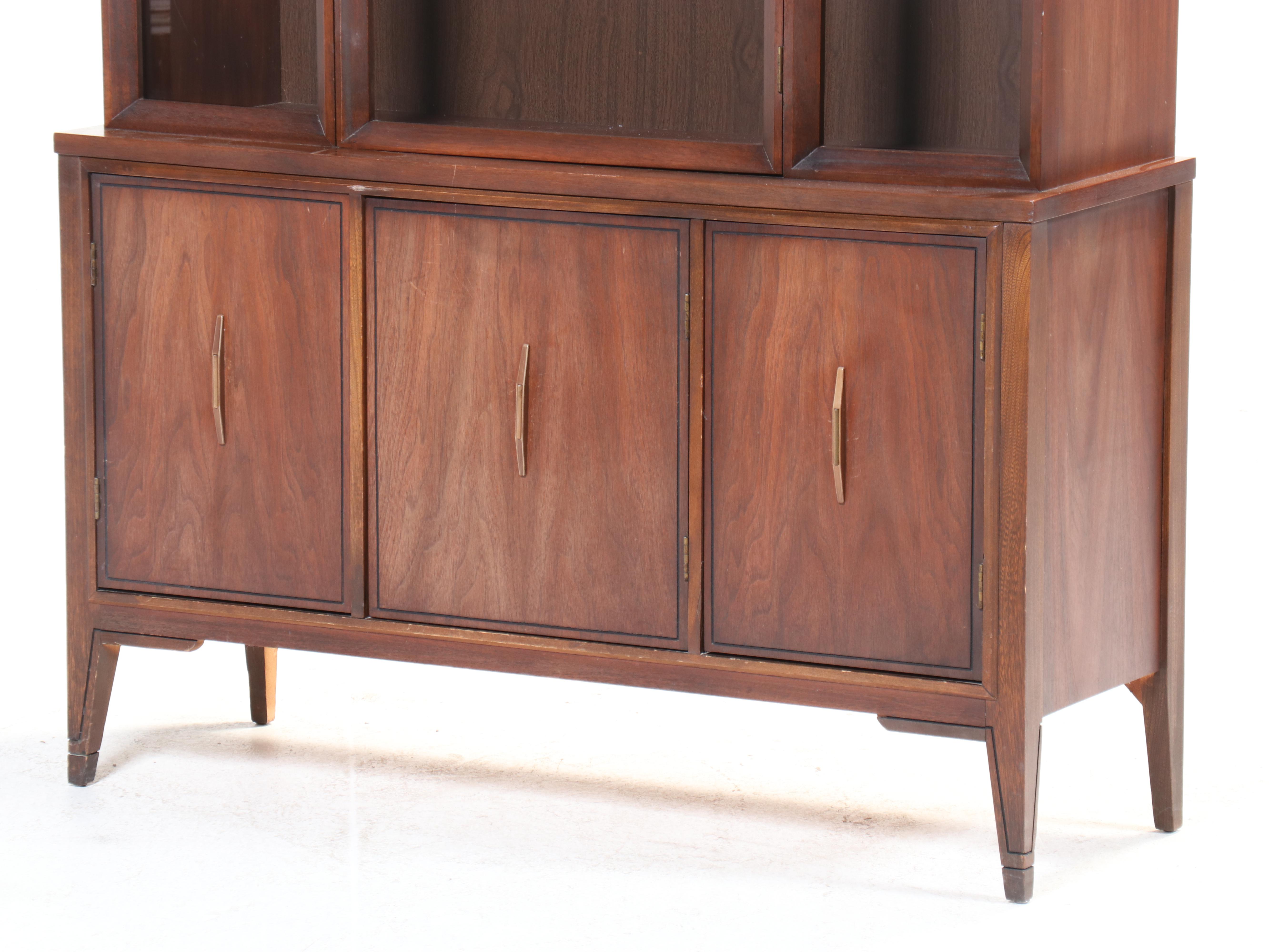 Kent Coffey "Tempo" Walnut China Cabinet, Mid-20th Century